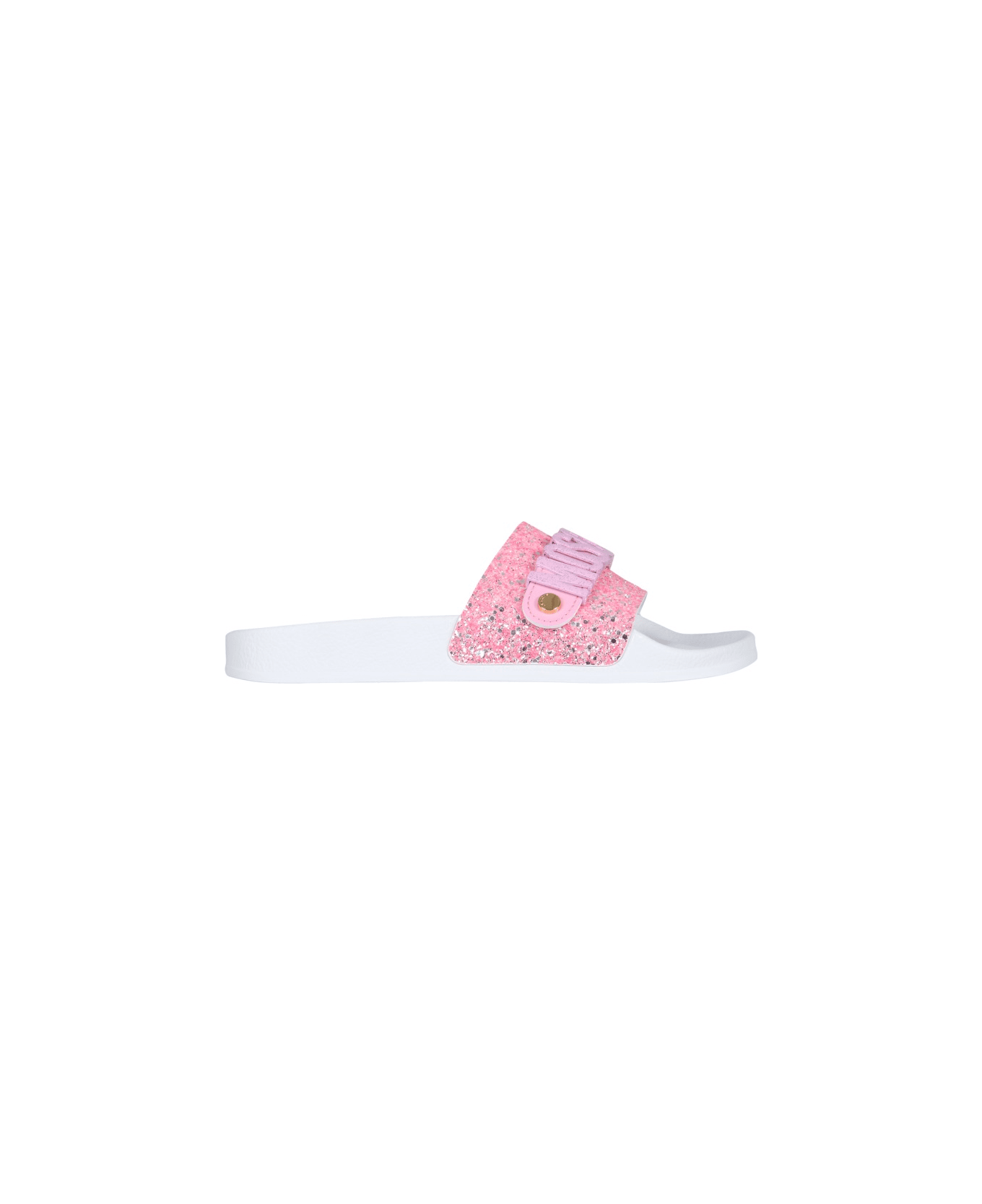 Moschino Lettering Logo Slide Sandals - PINK
