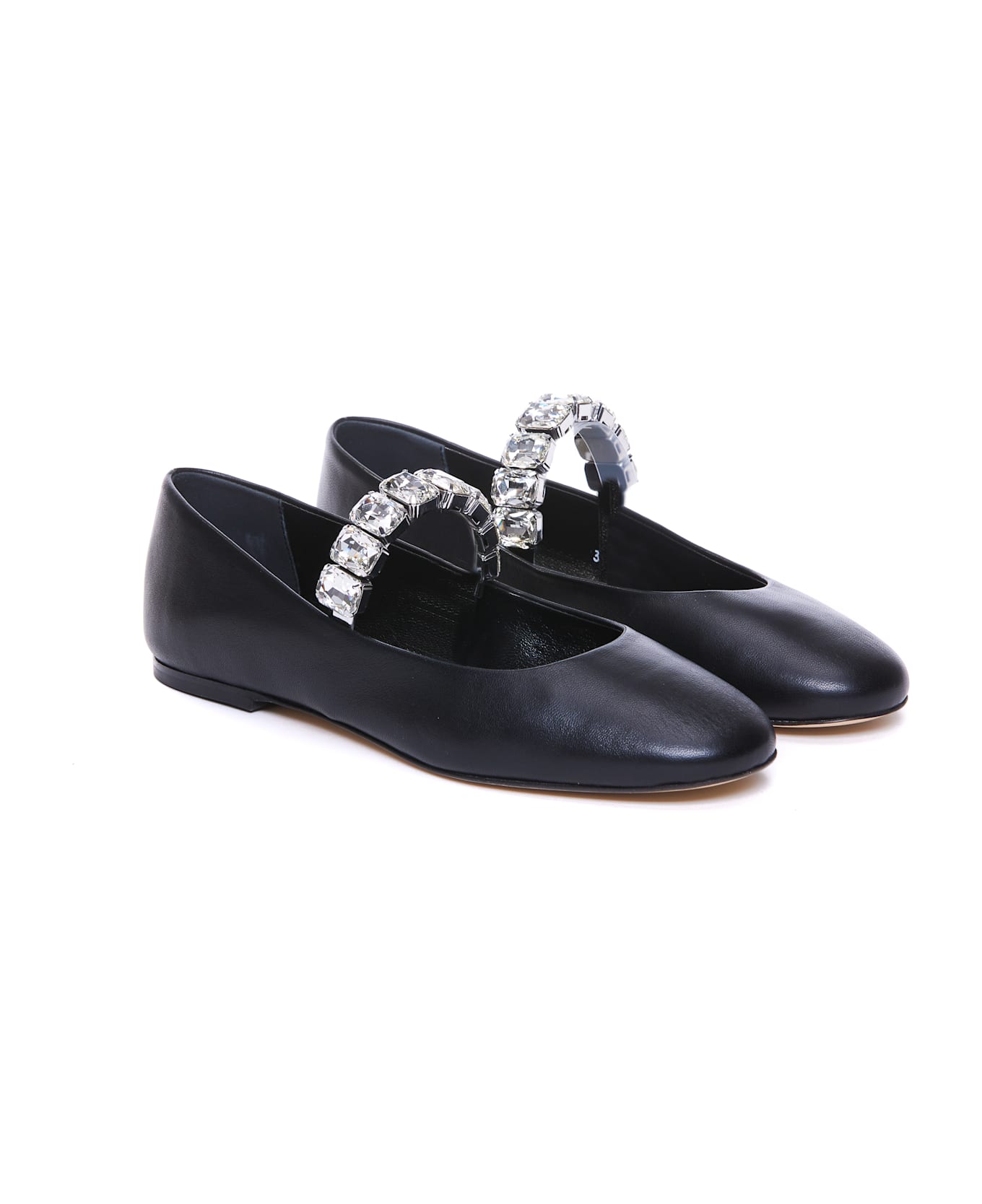Casadei Crystal Ballet Flat - Black