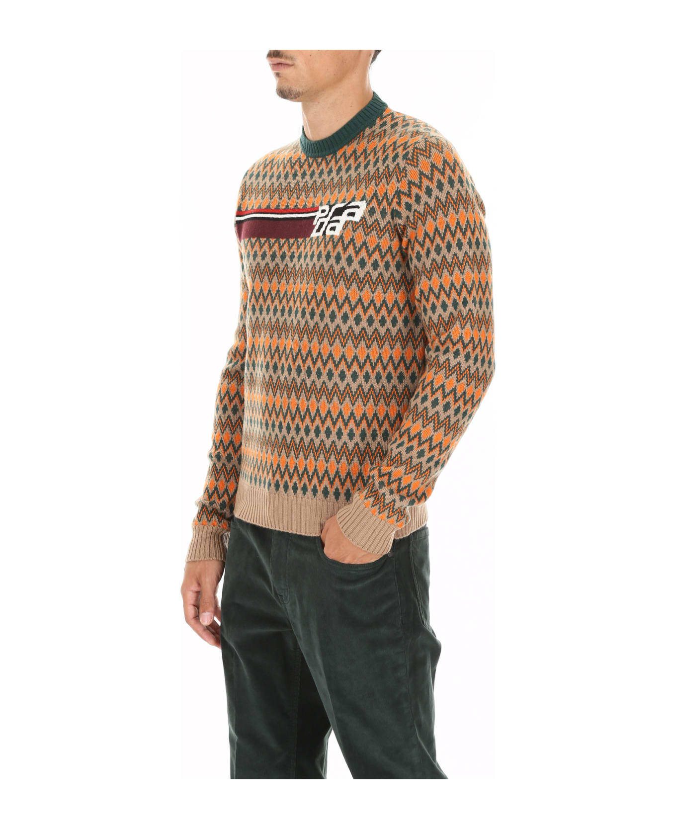 Prada Chevron Logo Pullover - CAMMELLO|Beige