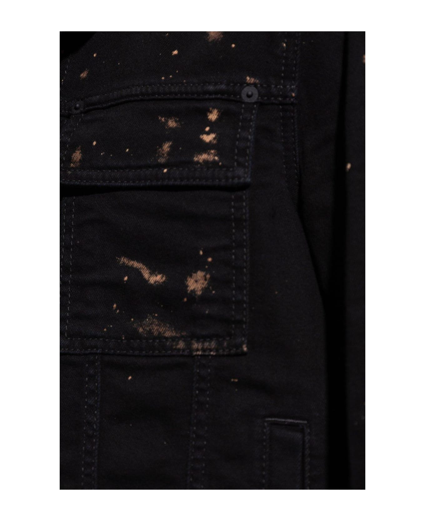 Dsquared2 Icon Boxy Jean Distressed Denim Jacket - Nero