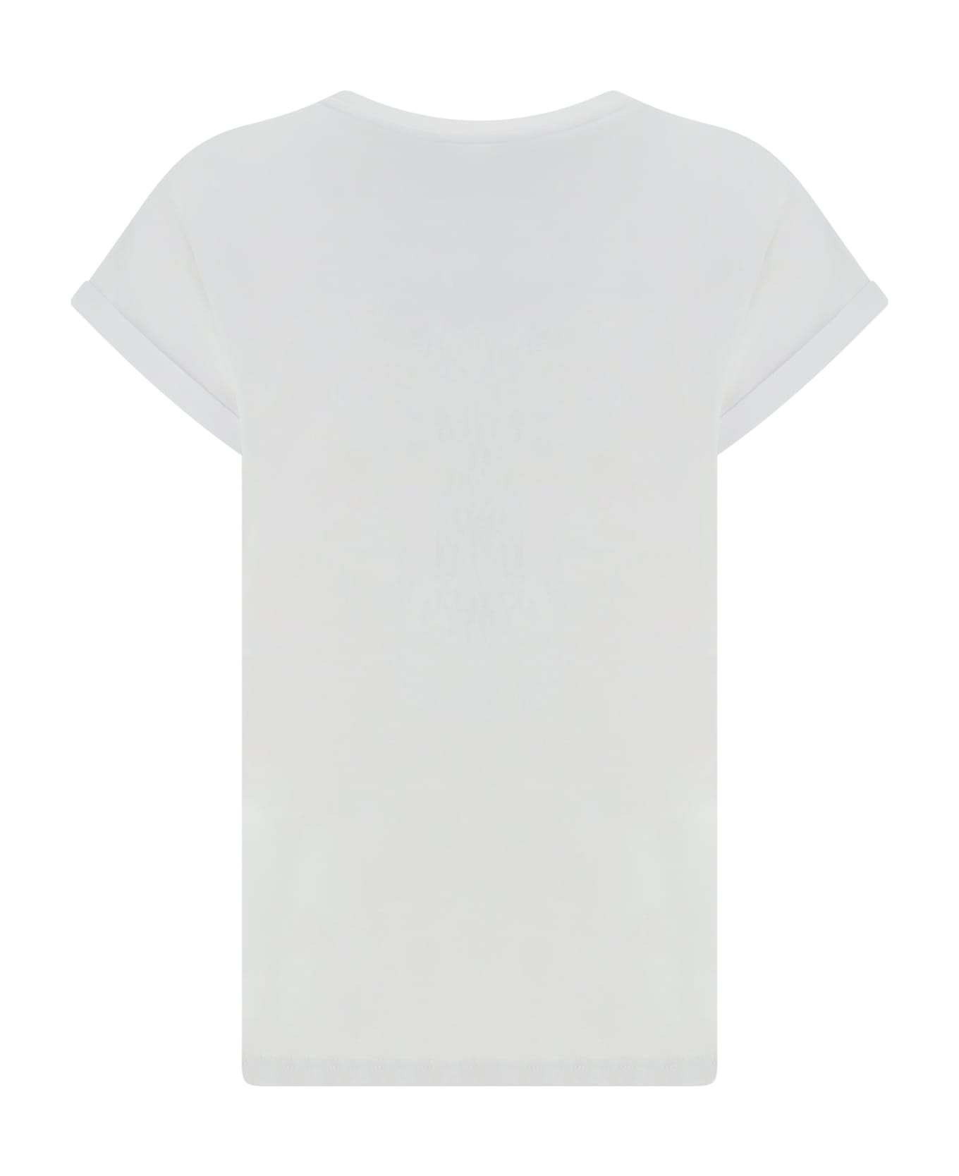 Balmain Flocked Logo T-shirt - Gab Blanc/noir Tシャツ