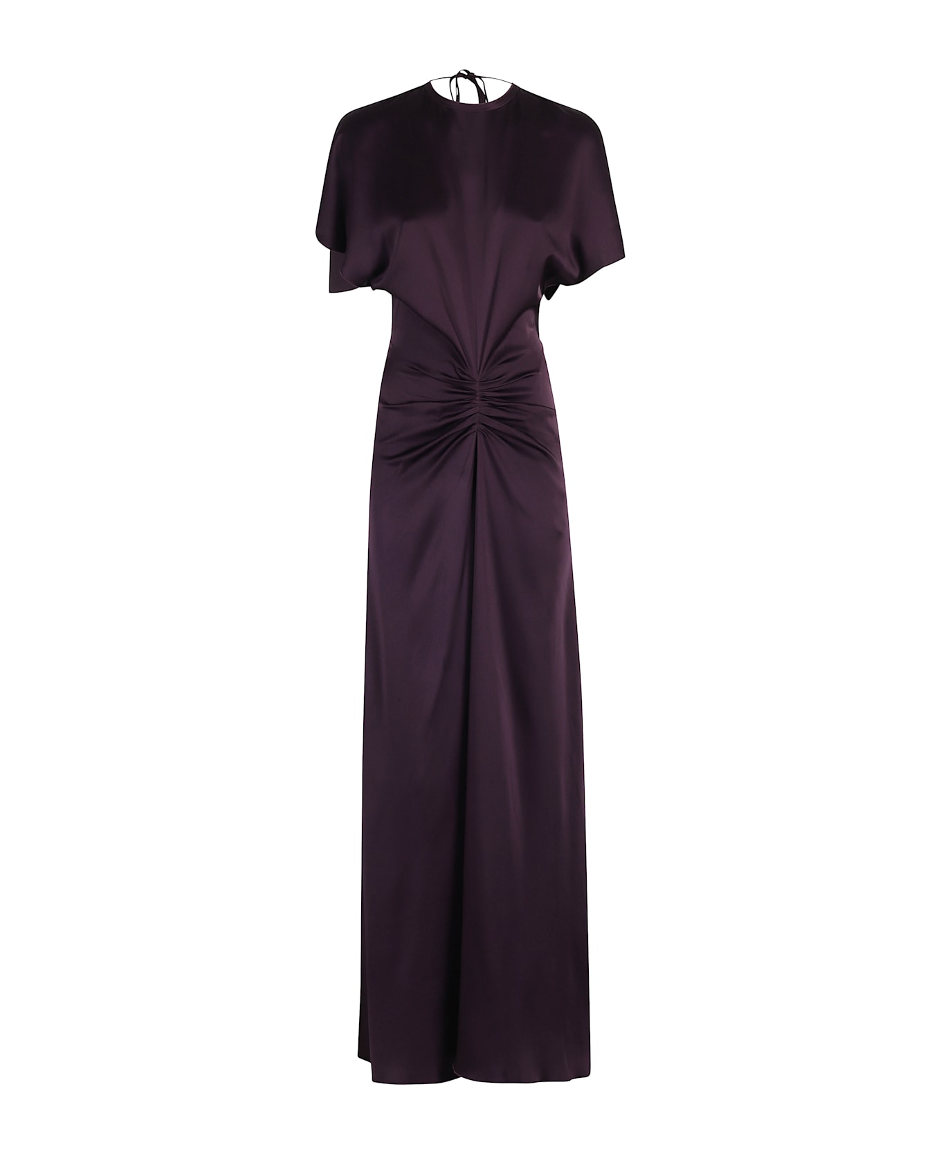 Victoria Beckham Gathered Waist Floor Long Dress - Fig