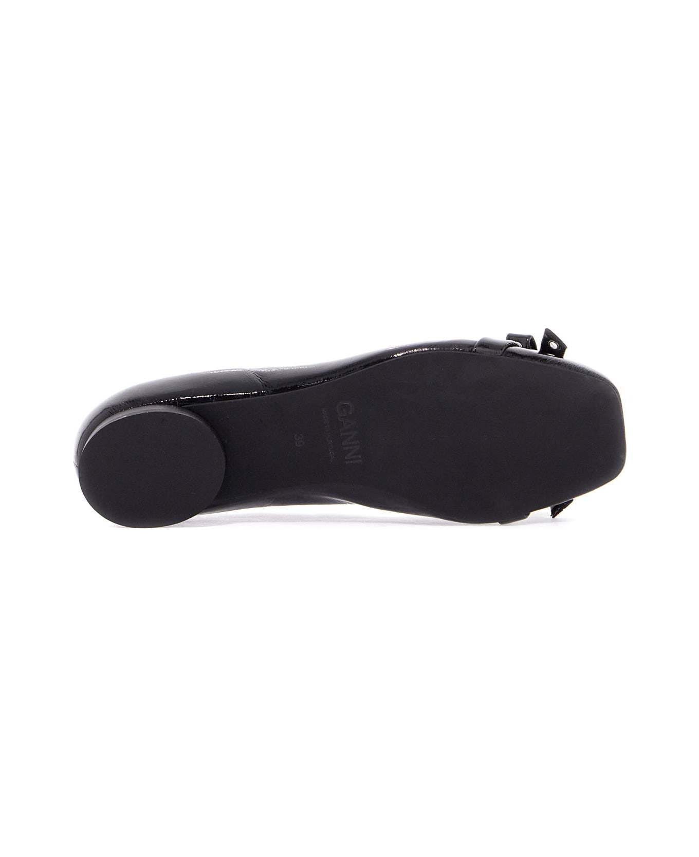 Ganni 
eyelets Bow
 Ballet Flats - BLACK (Black)