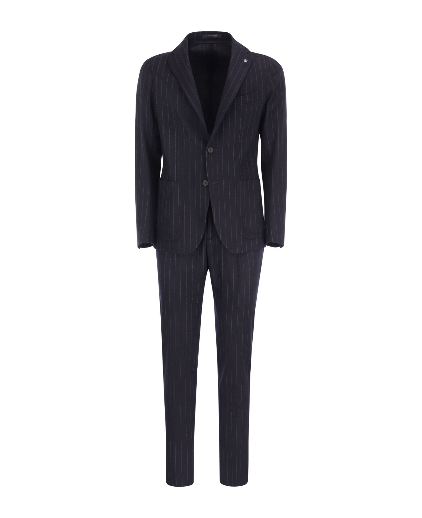 Tagliatore Wool And Cotton Suit - Blue