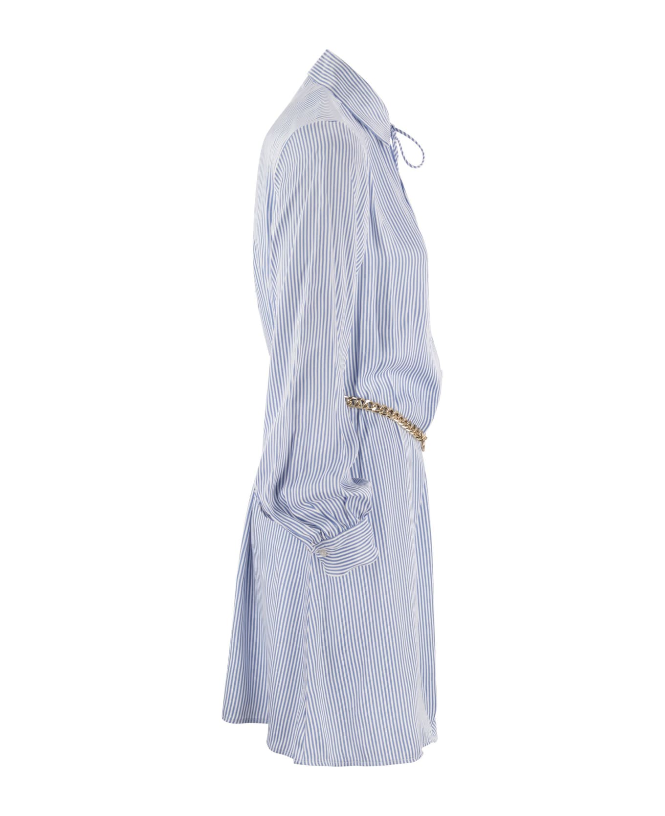 Michael Kors Chemisier Dress With Belt - Light Blue