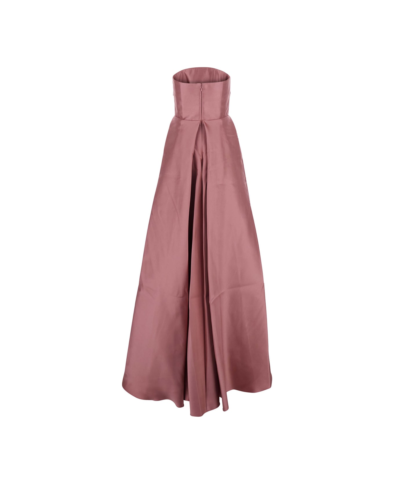 Solace London 
tiffany
 Pink Long Dress With Draped Details And Flared Skirt In Twill Woman - Pink