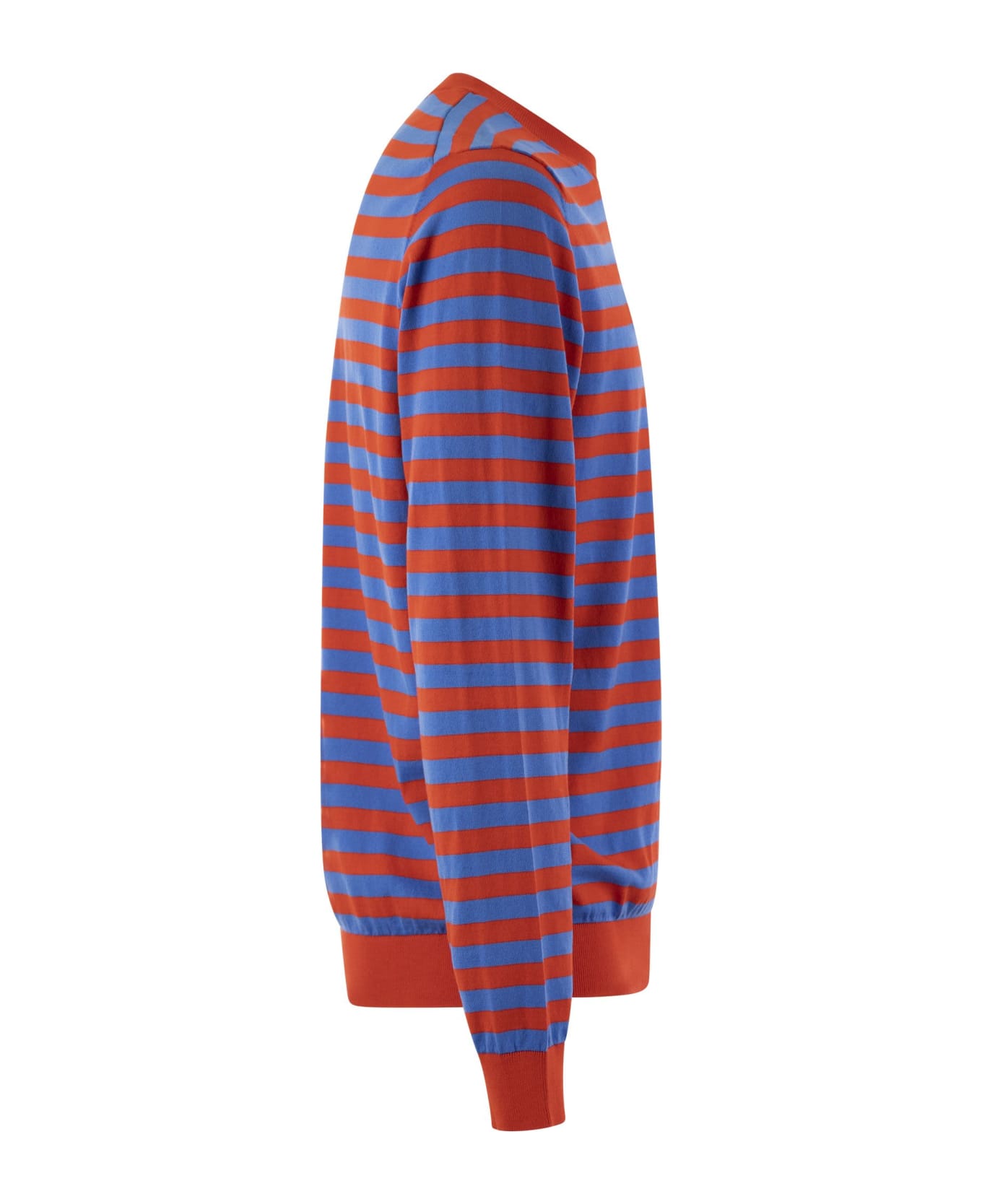 Vilebrequin Striped Cotton Crew-neck Jumper - Blue/red ニットウェア