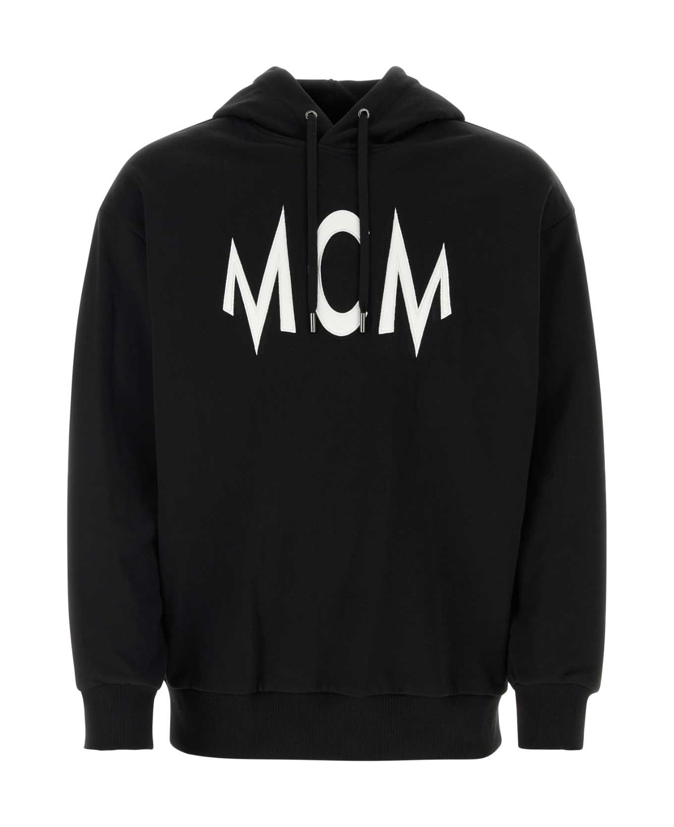 MCM Black Cotton Sweatshirt - BLACK フリース