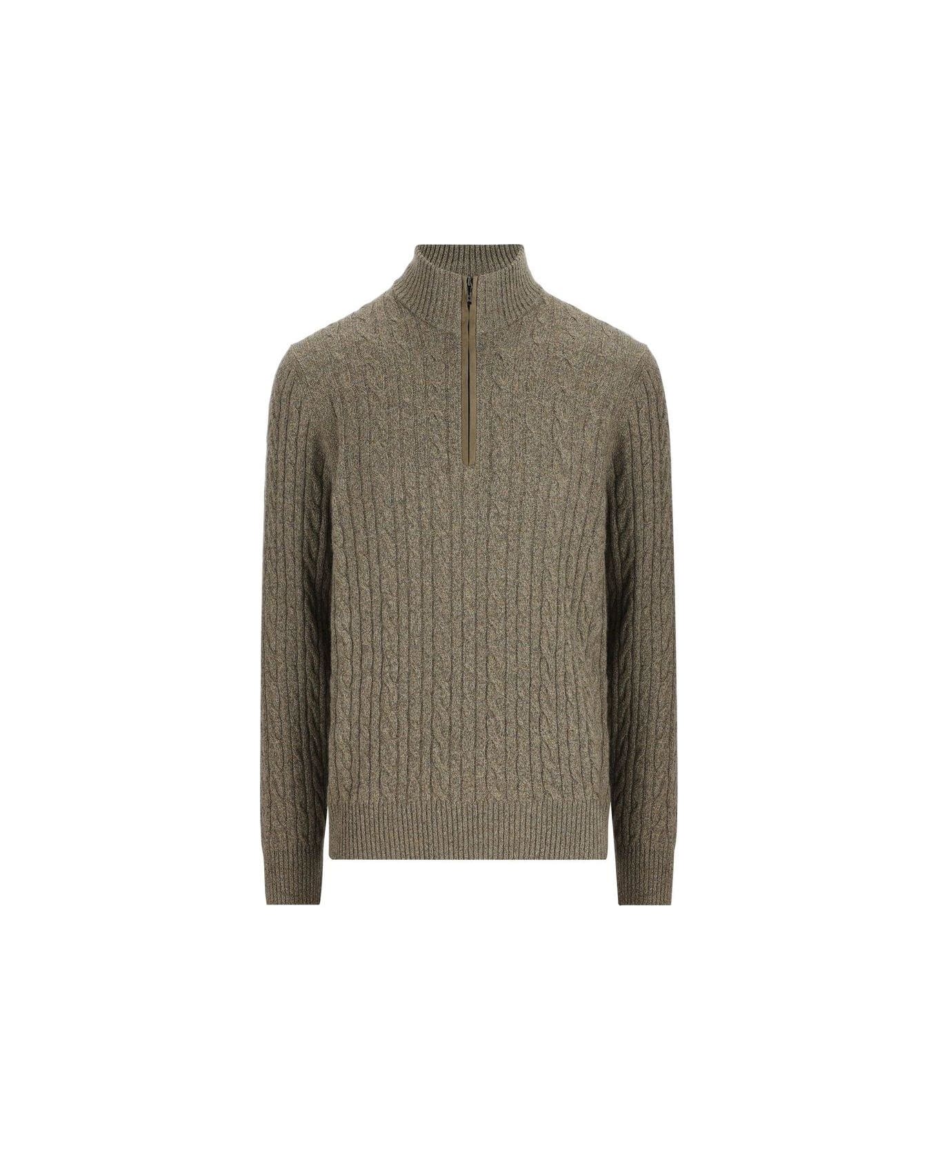 Loro Piana Zipped Turtleneck Knitted Sweater