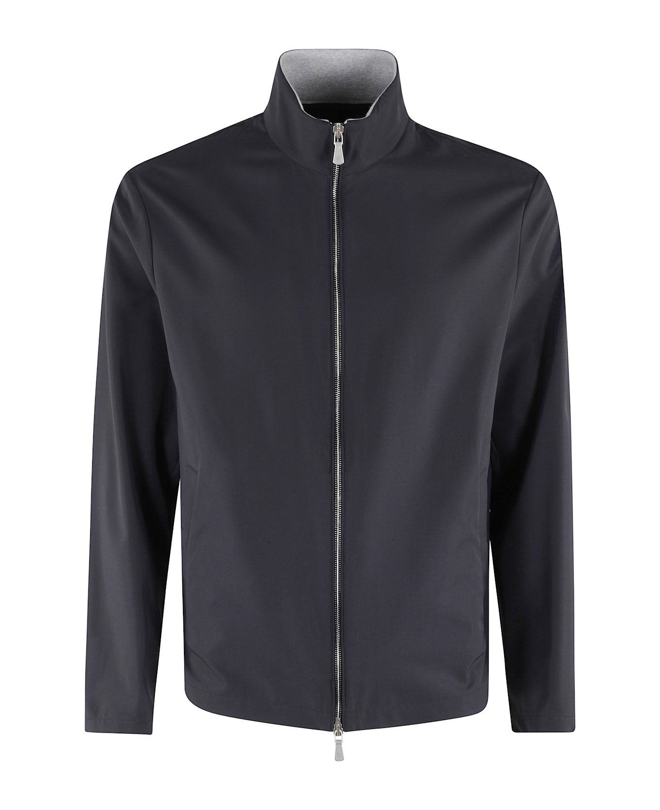 Eleventy Full Zip Collo In Piedi - Blu