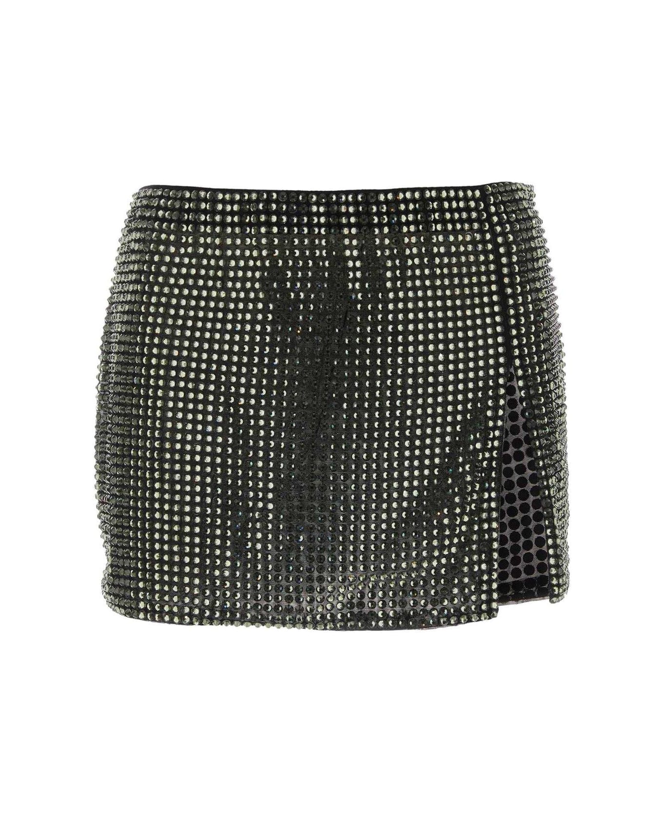 Giuseppe di Morabito Embellished Slit Detailed Mini Skirt - Black