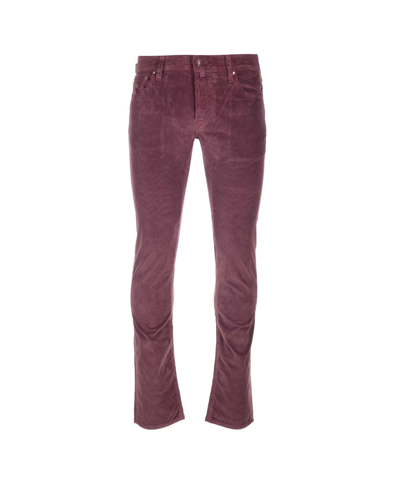 Jacob Cohen Velvet Trouser - Bordeaux