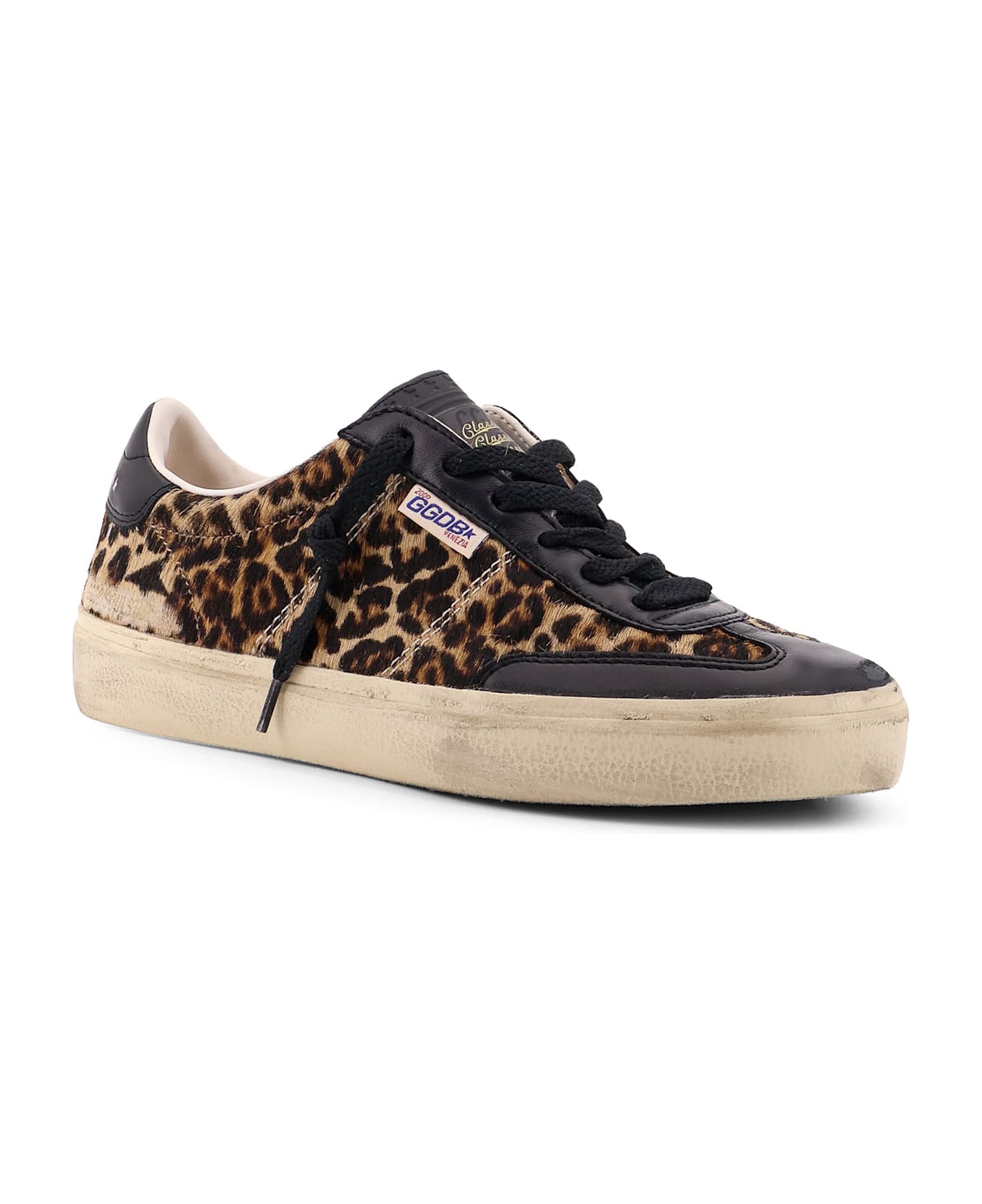 Golden Goose Soul Star Low-top Leather Sneakers - BEIGE BROWN BLACK LEO BLACK