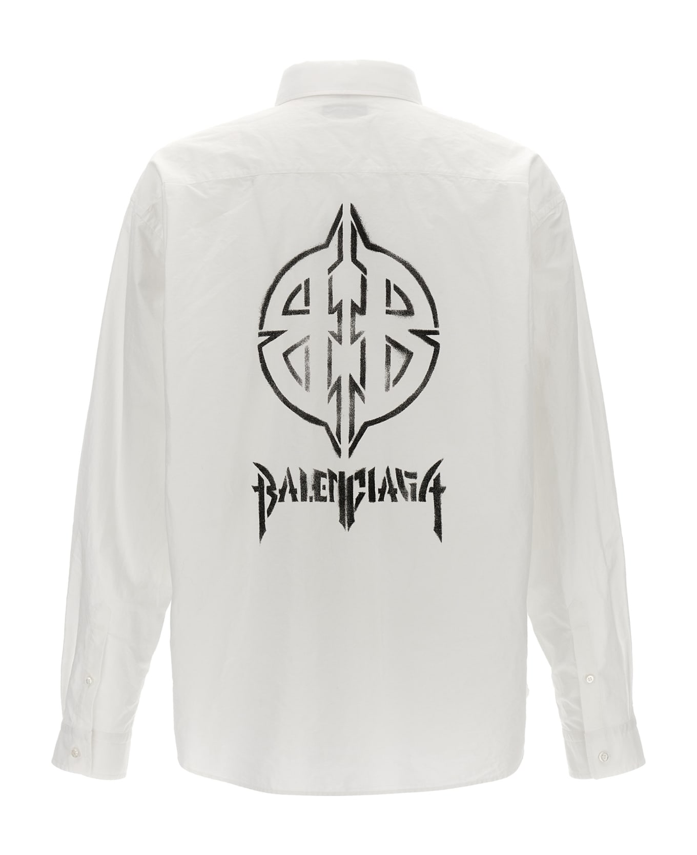 Balenciaga Logo Print Shirt - White