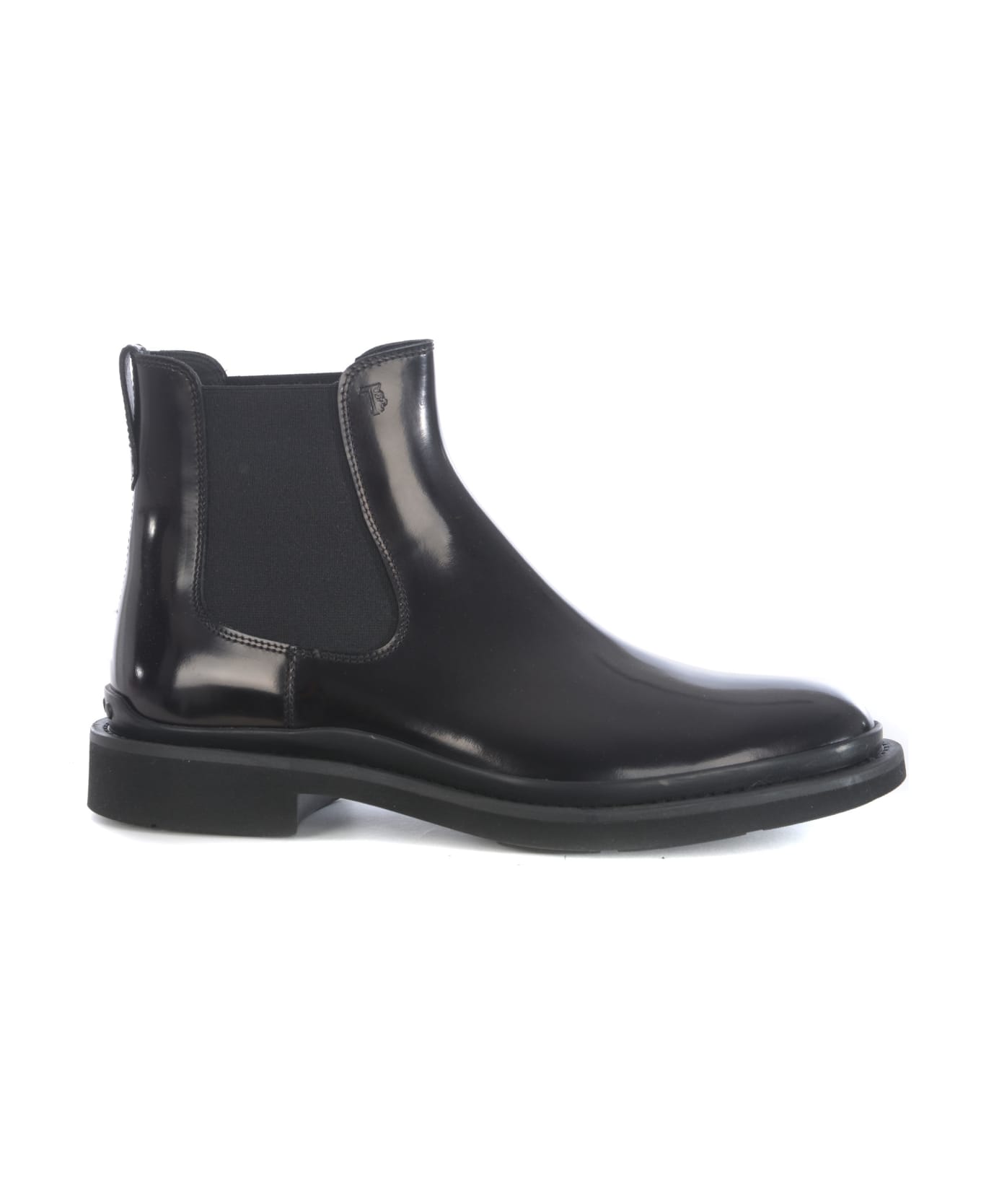 Tod's Ankle Boots In Shiny Leather - Nero
