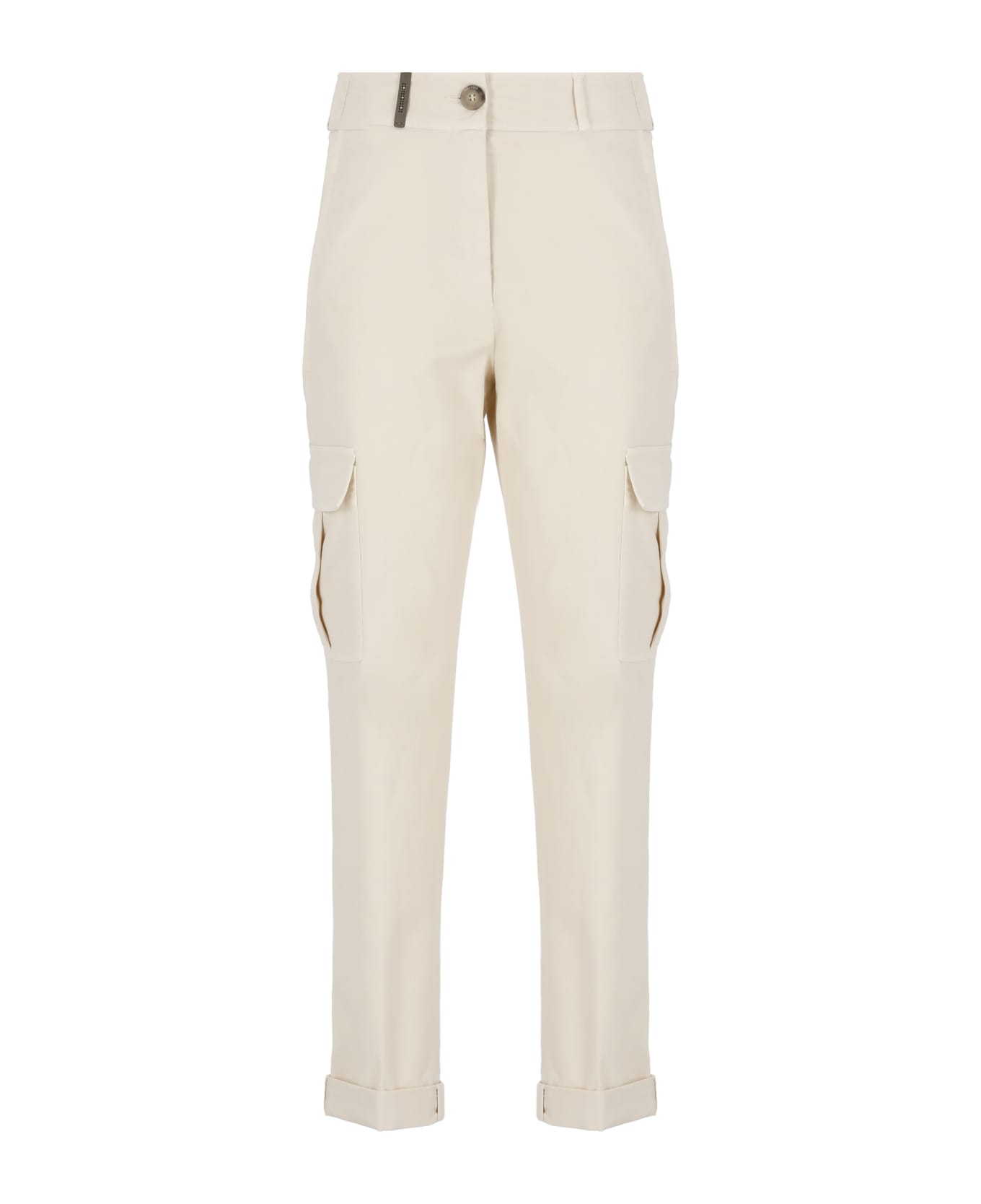 Peserico Cotton Cargo Pants - Ivory