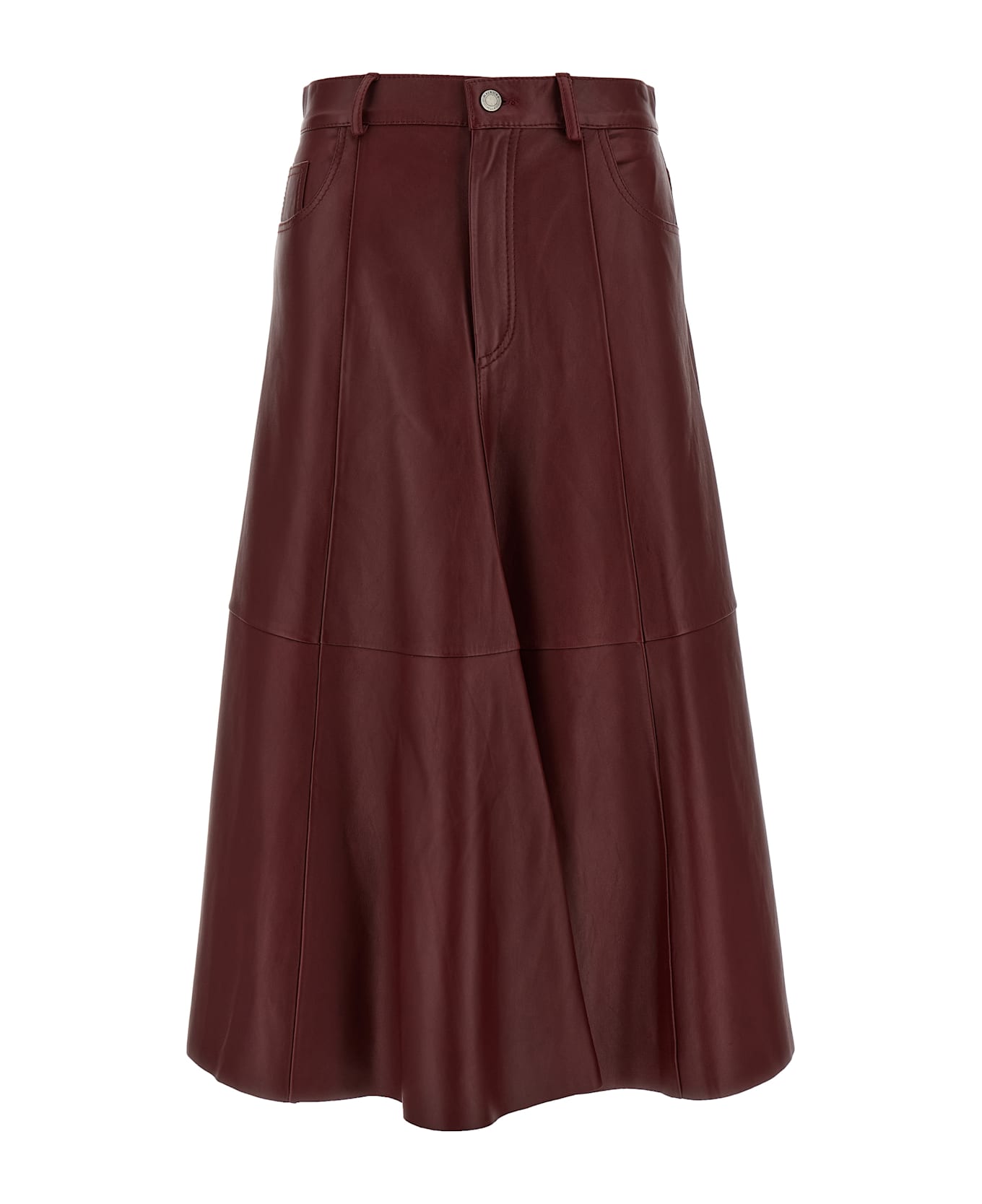 Haikure 
mid Serenity Leather
 Skirt - Bordeaux