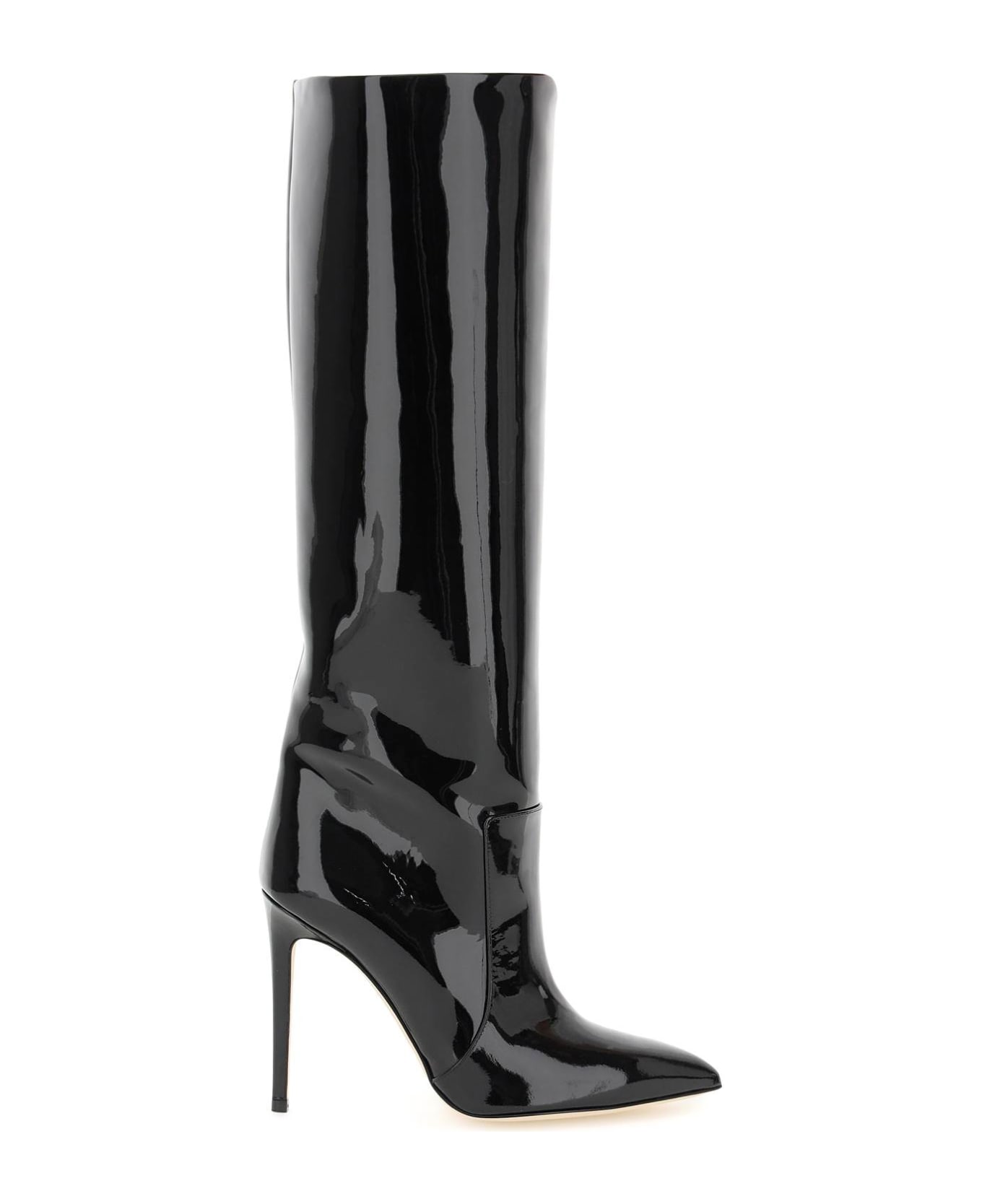 Paris Texas Patent Leather Stiletto Boots - Black
