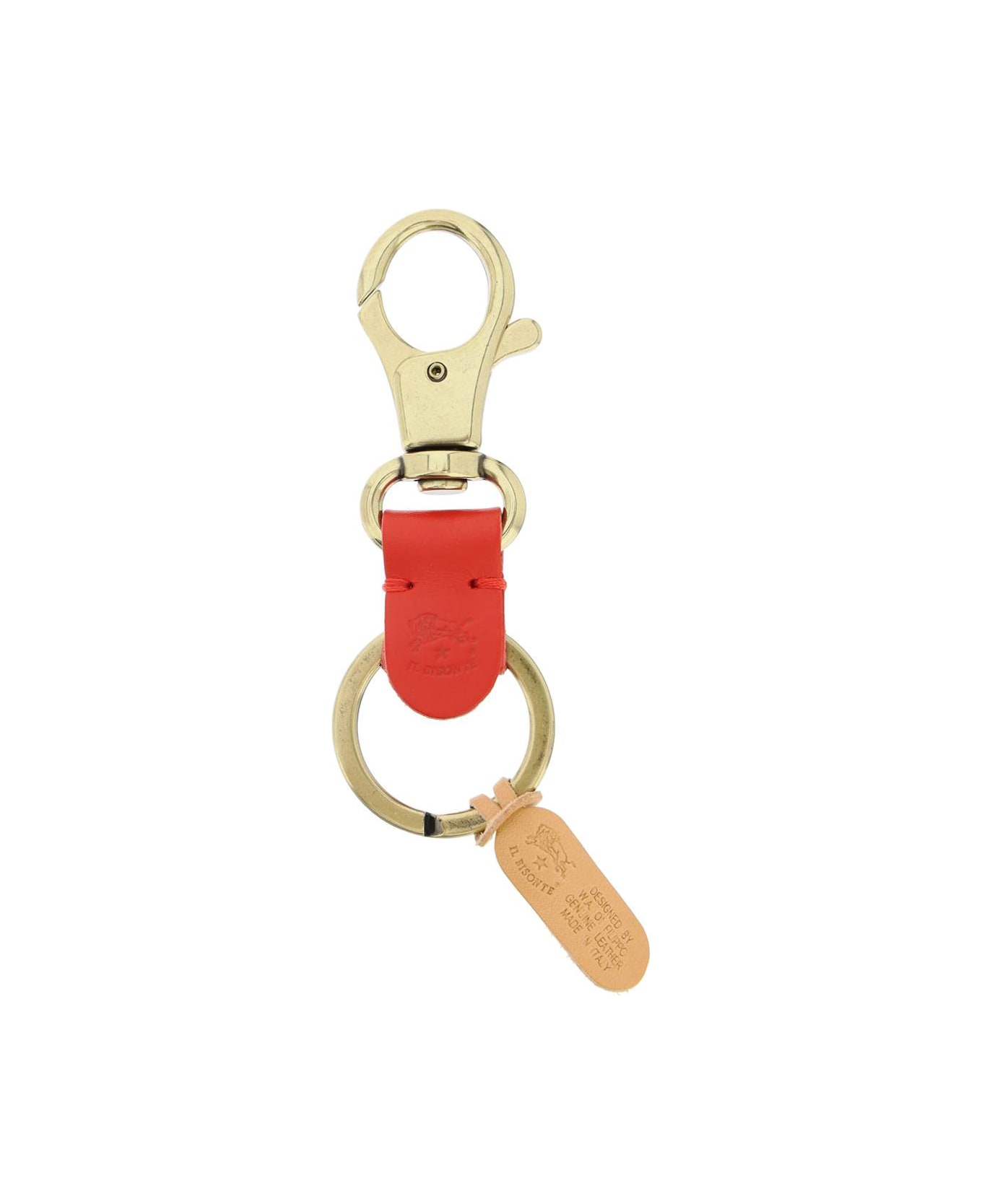 Il Bisonte Key Ring With Clasp - CASTAGNO ROSA (Red)