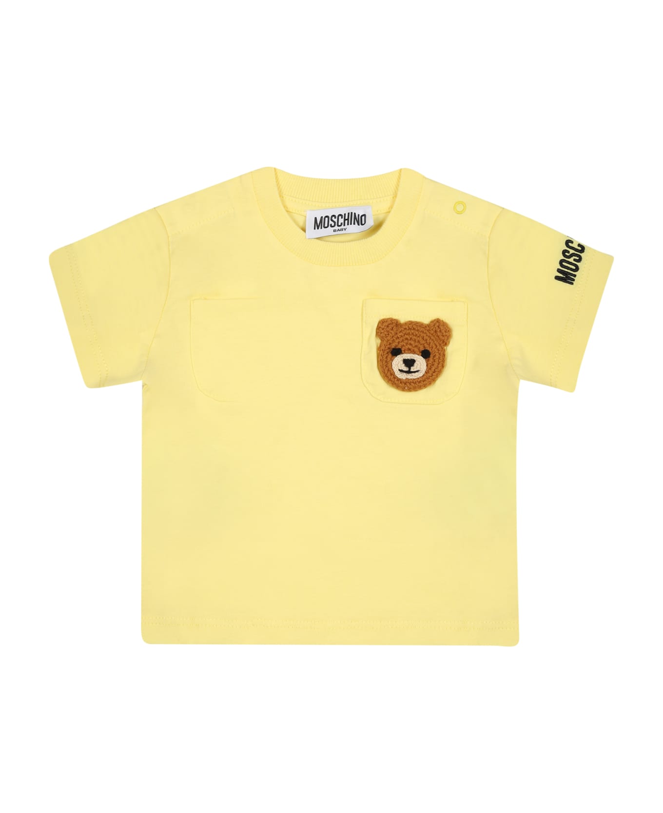 Moschino Yellow T-shirt For Baby Kids With Teddy Bear Tシャツ＆ポロシャツ