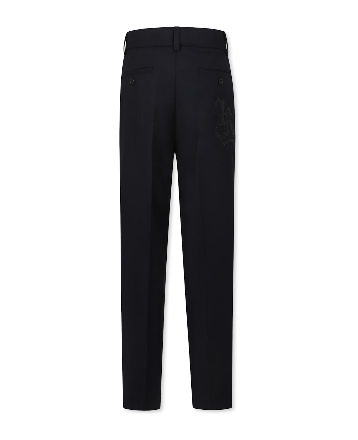Richmond Black Trousers For Boy With Logo - Black