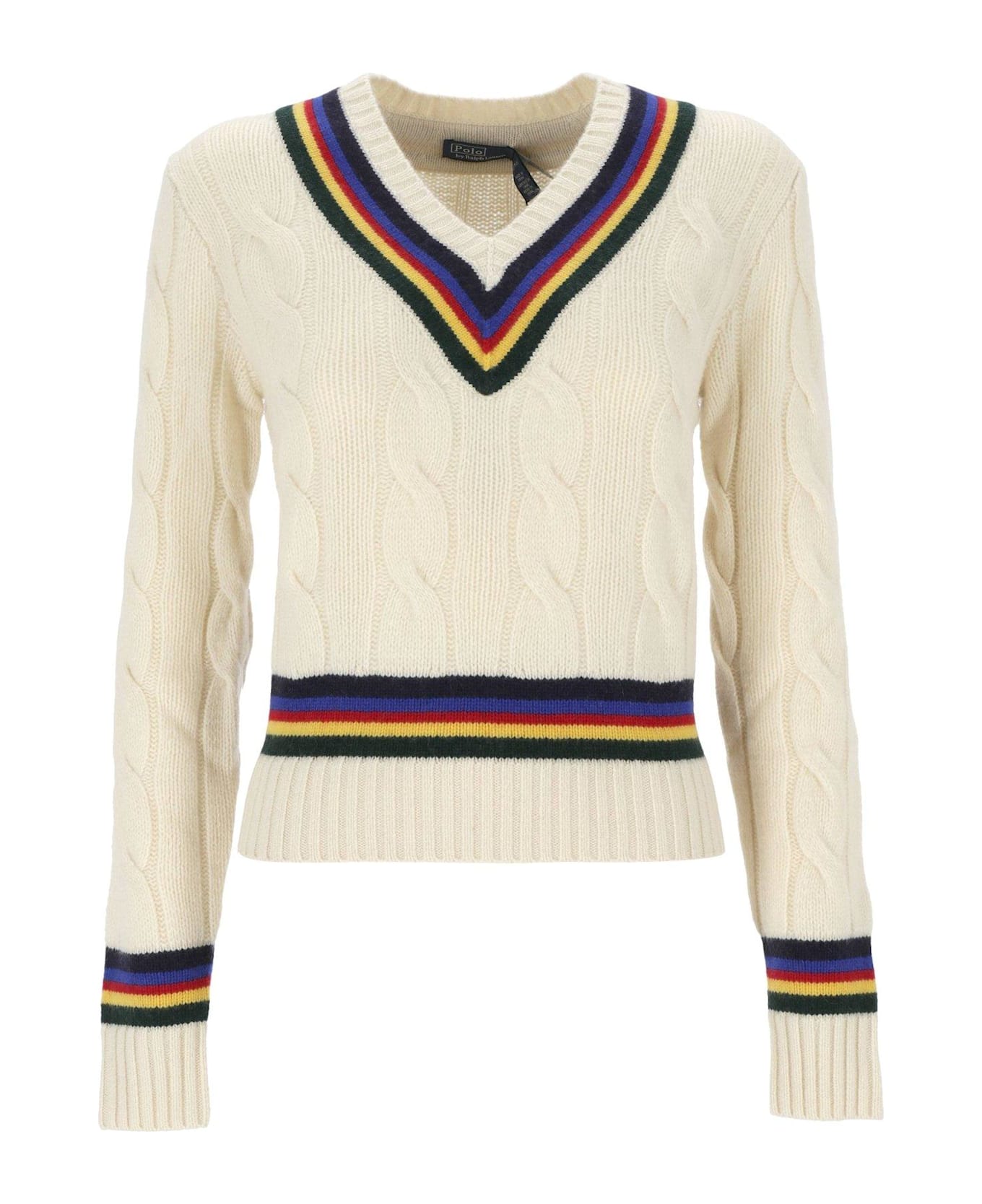 Polo Ralph Lauren Cable-knit Cricket Jumper - White