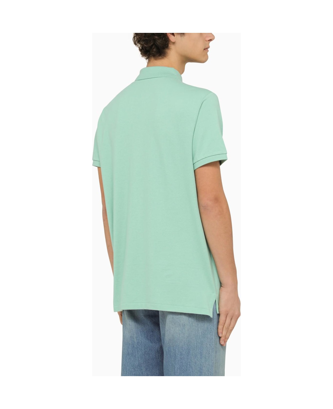 Ralph Lauren Aquamarine Piqu\u00e9 Polo Shirt With Logo - Celadon