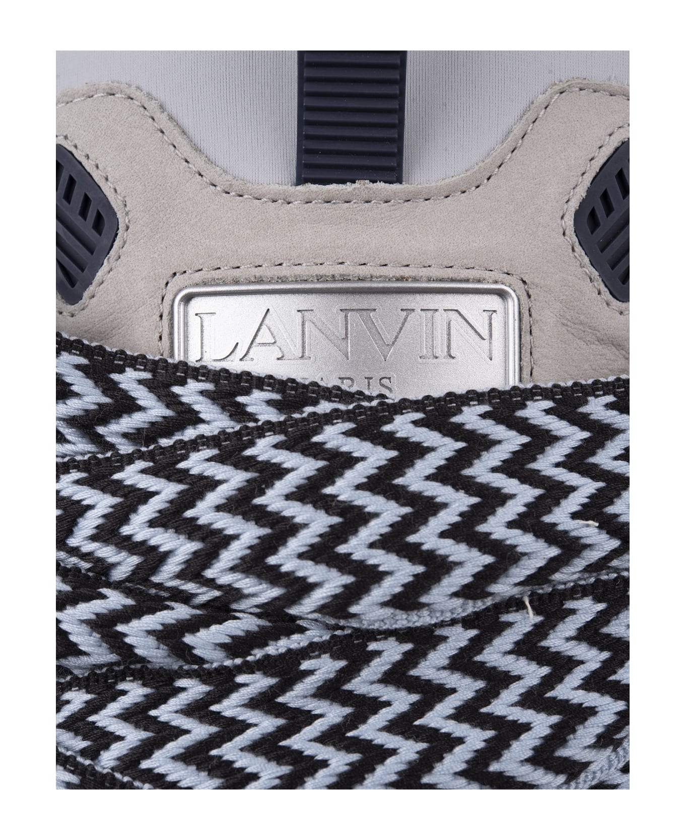 Lanvin "curb" Sneakers In Grey Leather - Grey