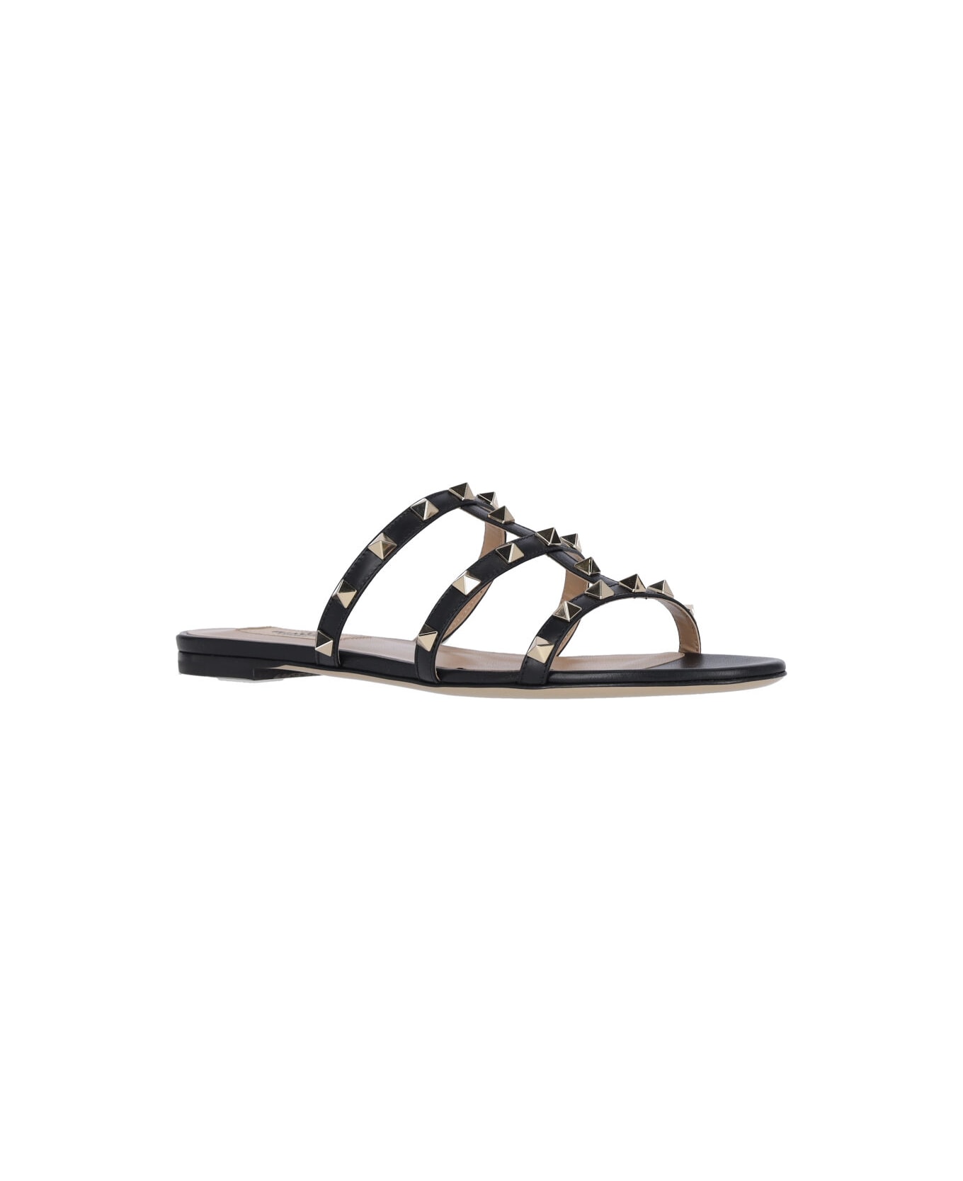 Valentino Garavani 'rockstud' Slide Sandals - BLACK