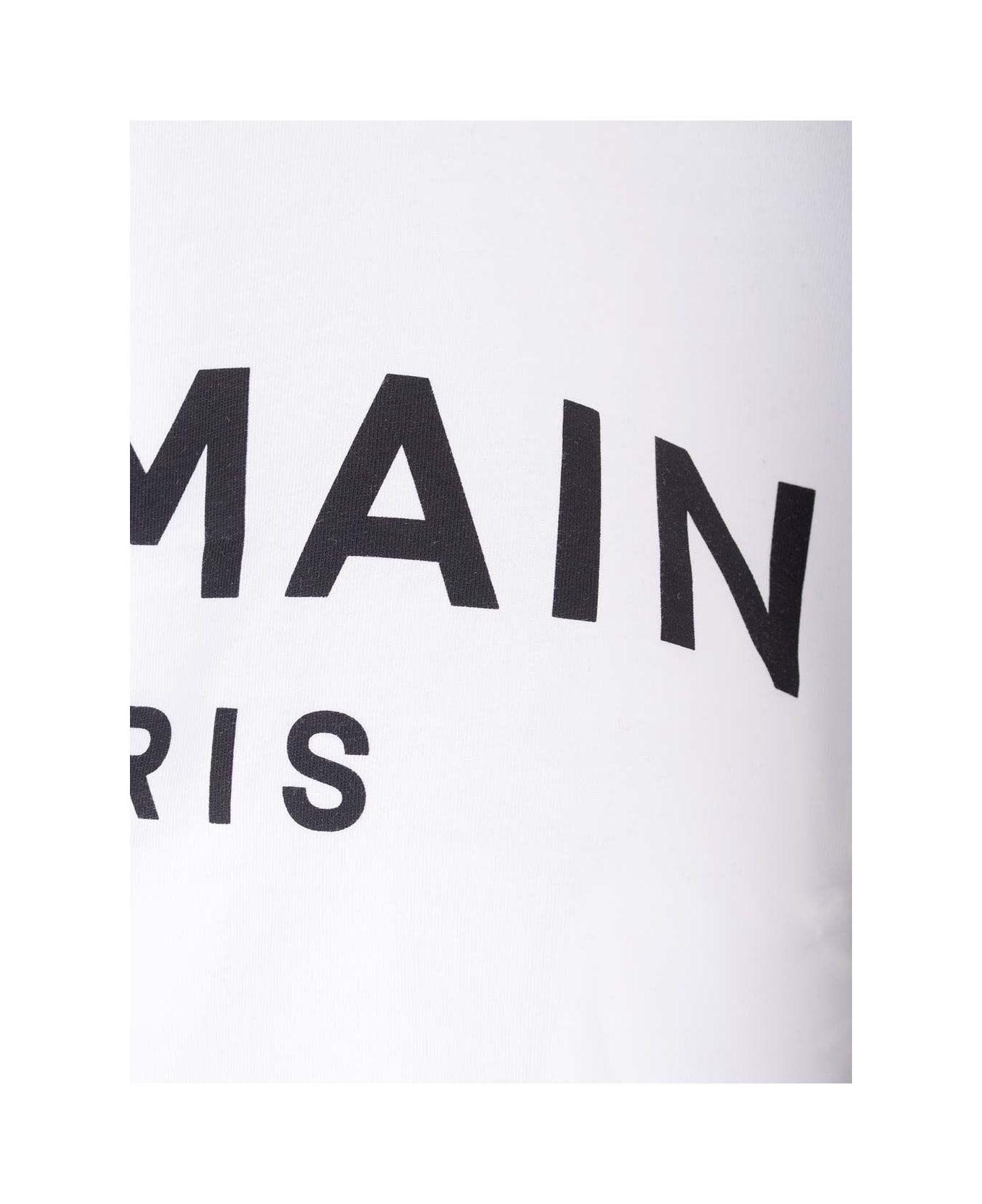 Balmain T-shirt With Balmain Paris Print - Gab Blnc Noir