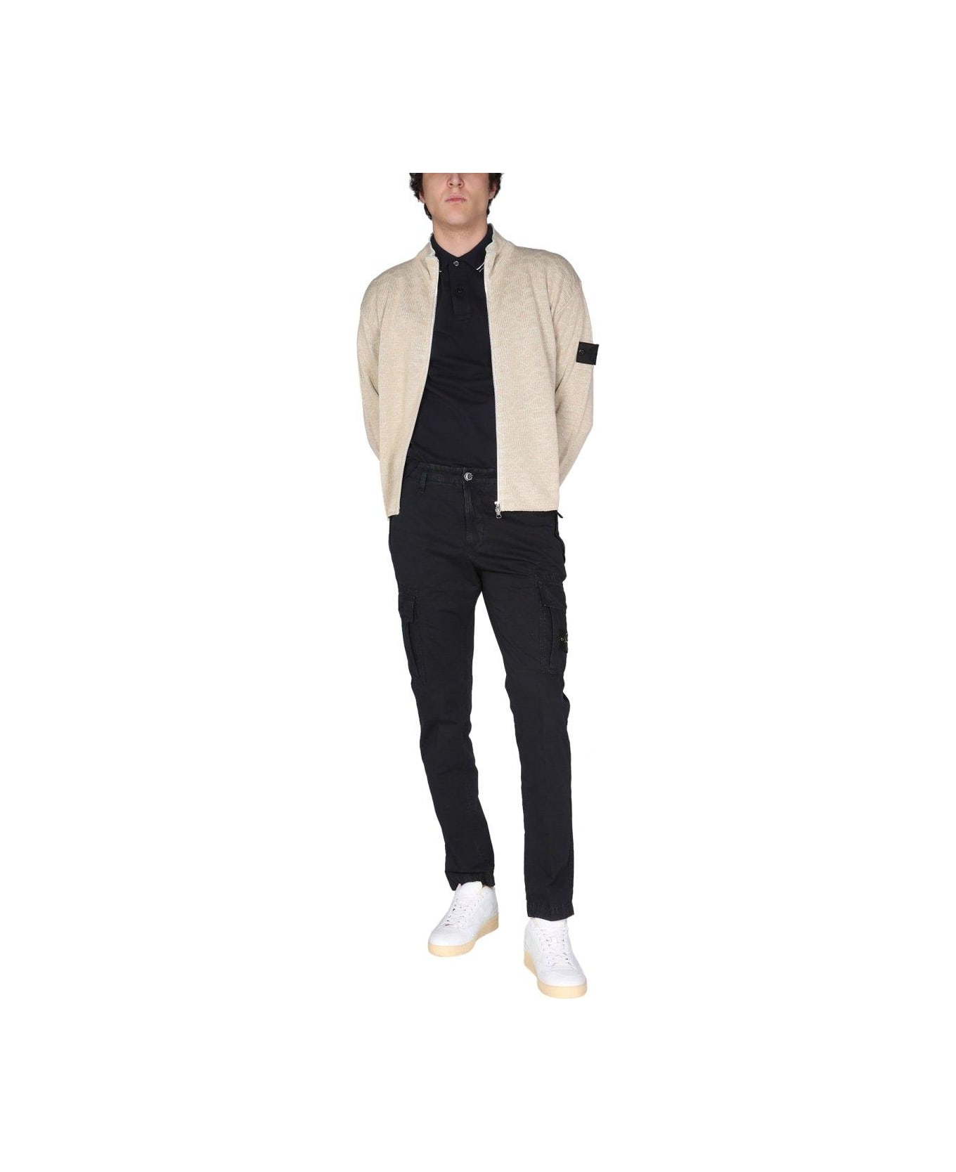 Stone Island Shadow Project Compass Patch Zipped Jacket - BEIGE カーディガン