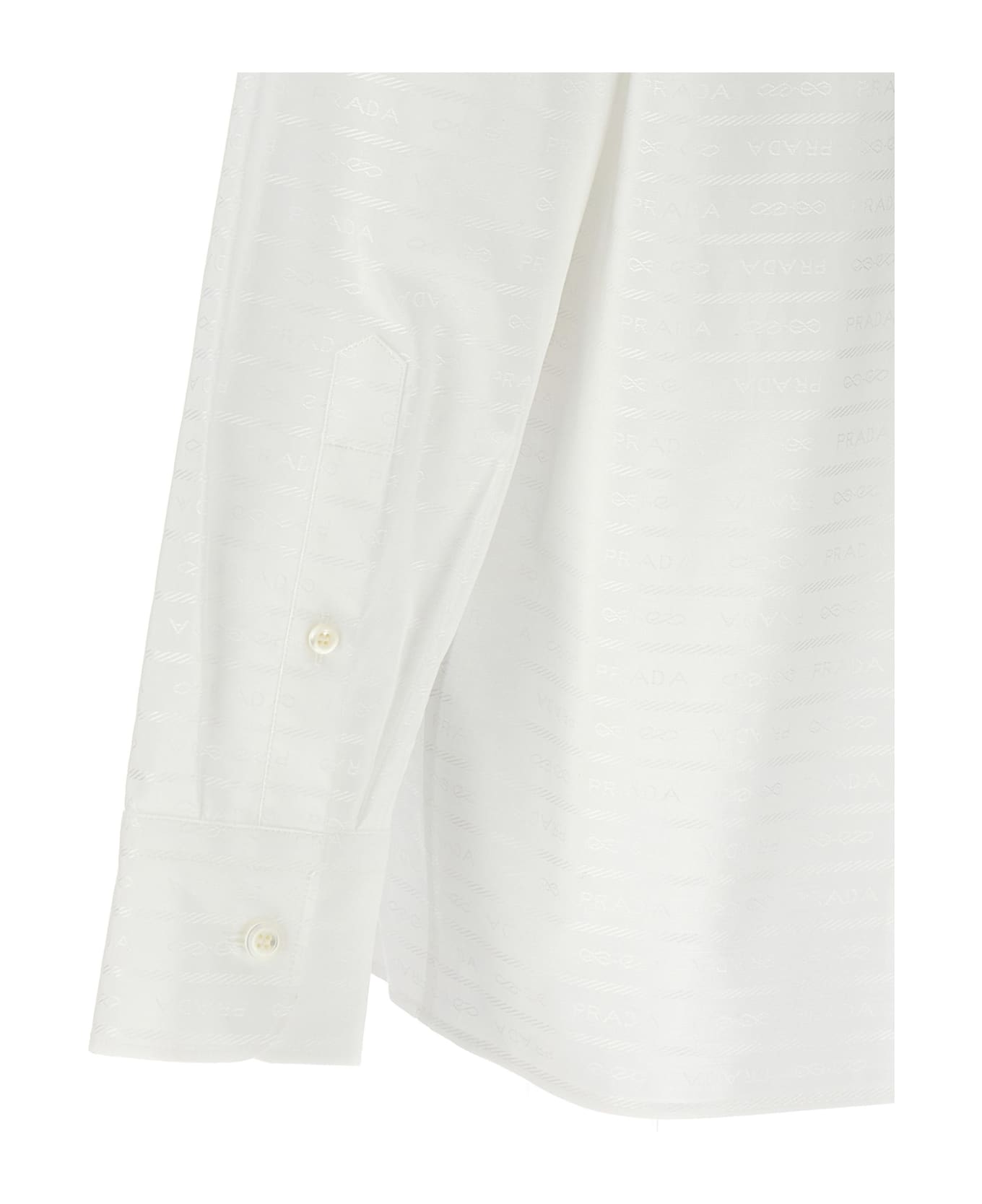 Prada Jacquard Logo Shirt - Bianco シャツ