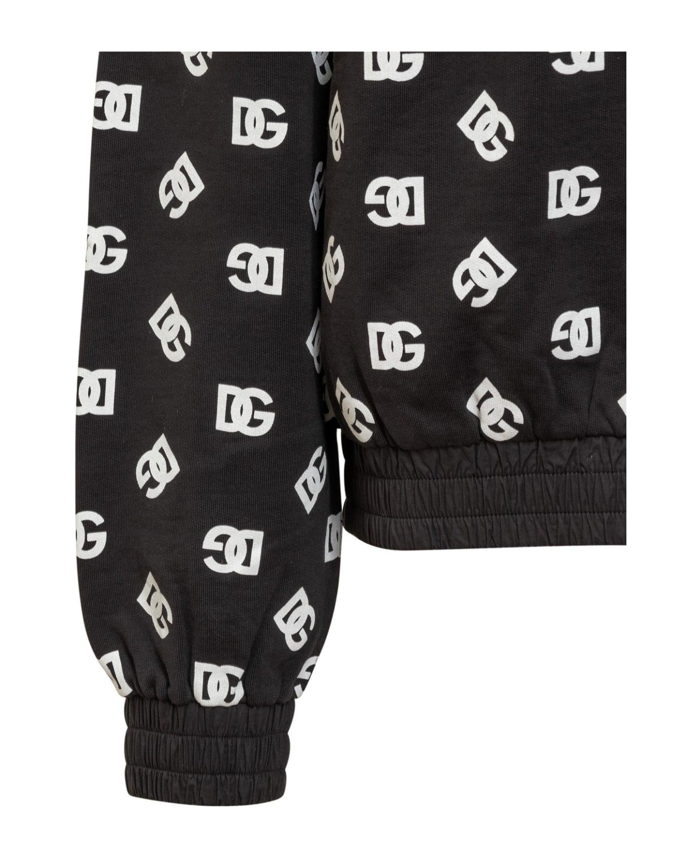 Dolce & Gabbana Dg Monogram Printed Crewneck Sweatshirt - NERO