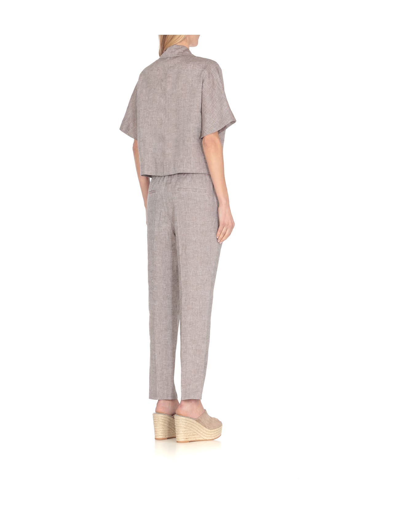 Peserico Linen Trousers - Grey