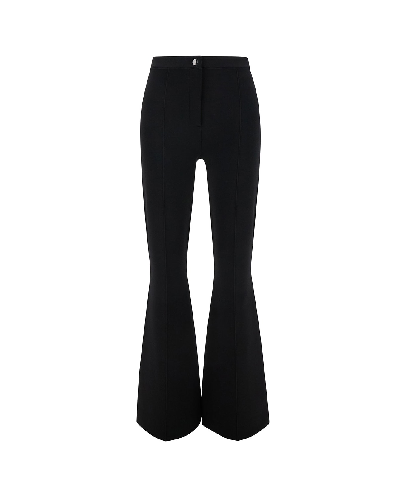 Theory Black Flared Pants With Button Closure In Viscose Blend Woman - Black