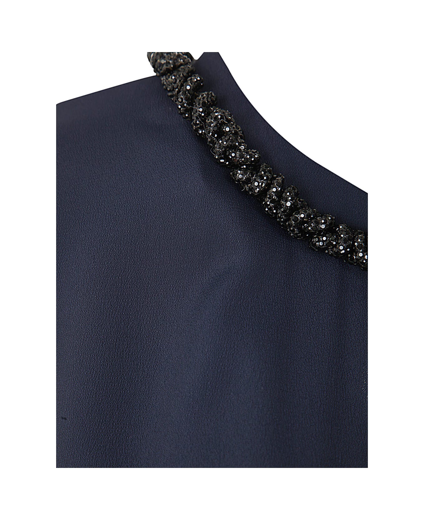 N.21 Midi Dress With Pencil Skirt And Shirt Neck - Dark Blue