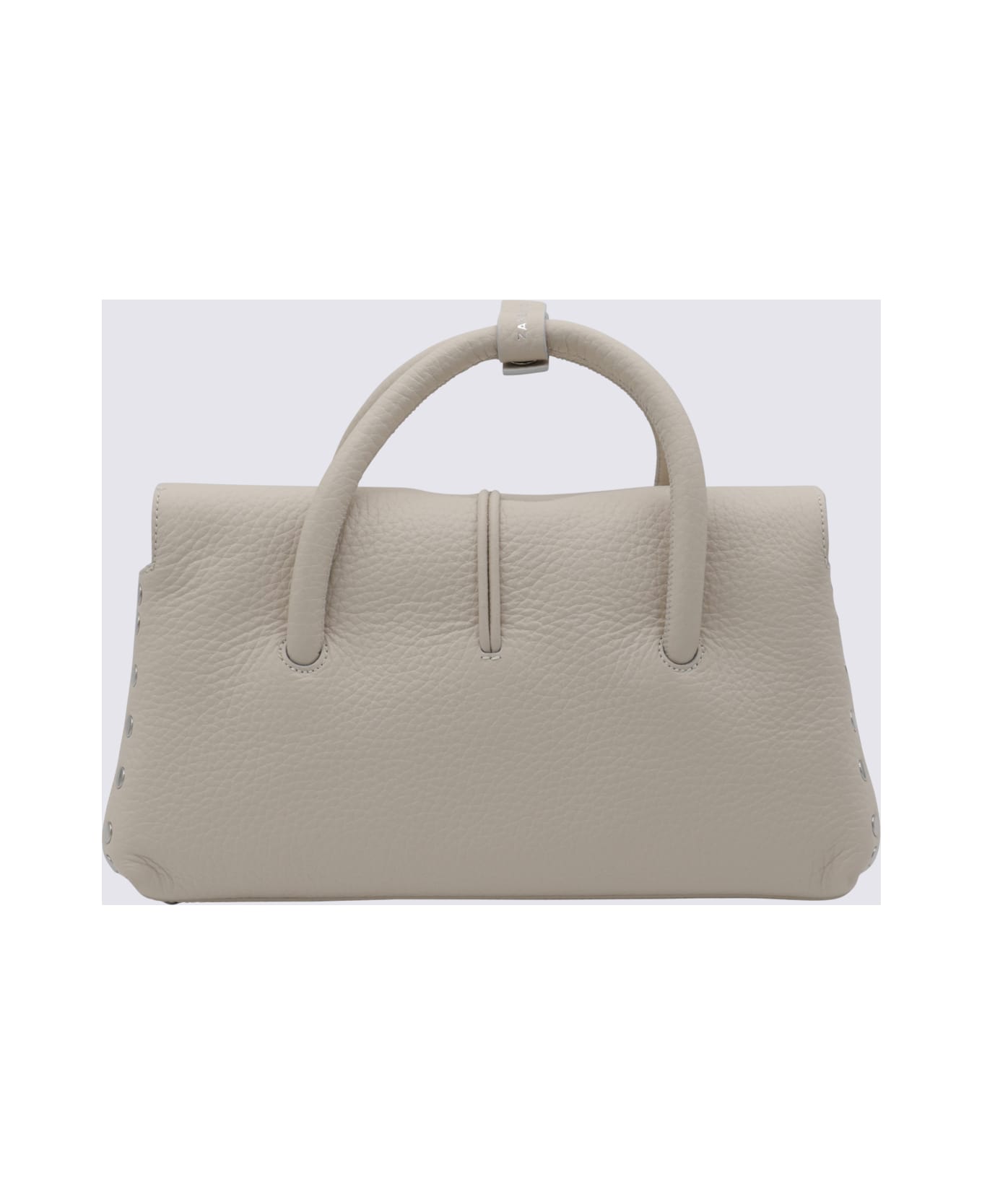 Zanellato Beige Leather Dotta Top Handle Bag - White