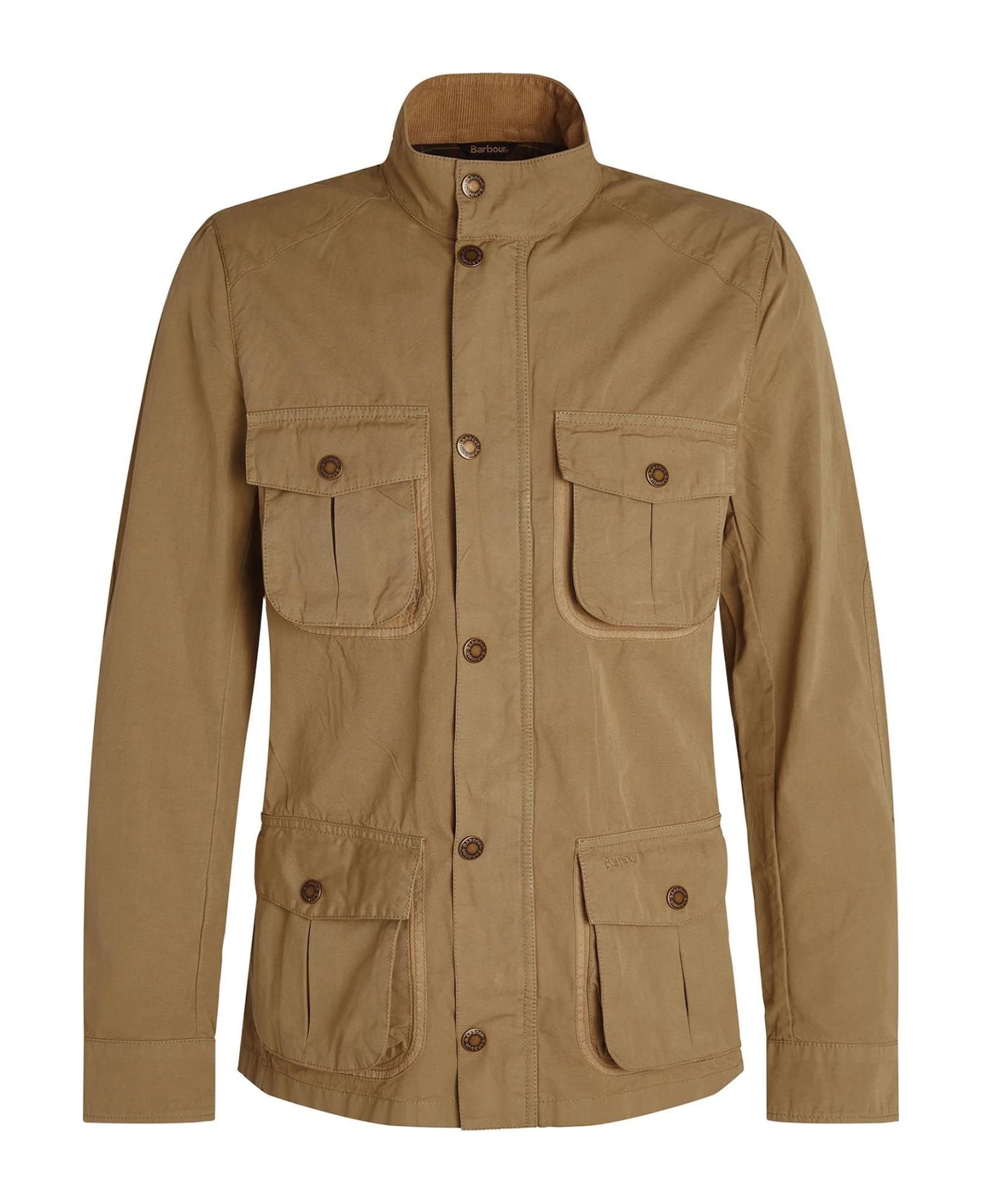 Barbour Jacket With Buttons And Pockets - BLEACHED OLIVE
