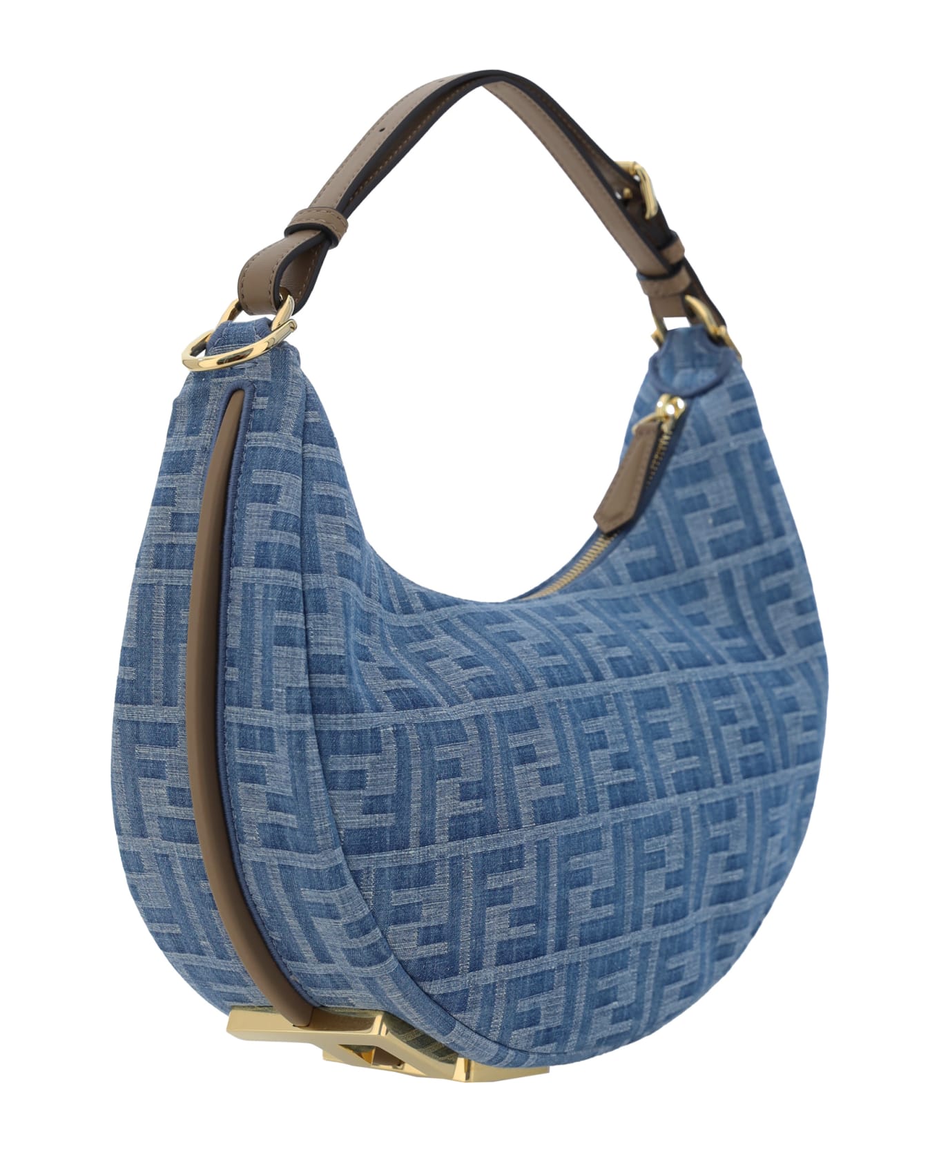 Fendi graphy Small Handbag - Denim+sand+ovi+os