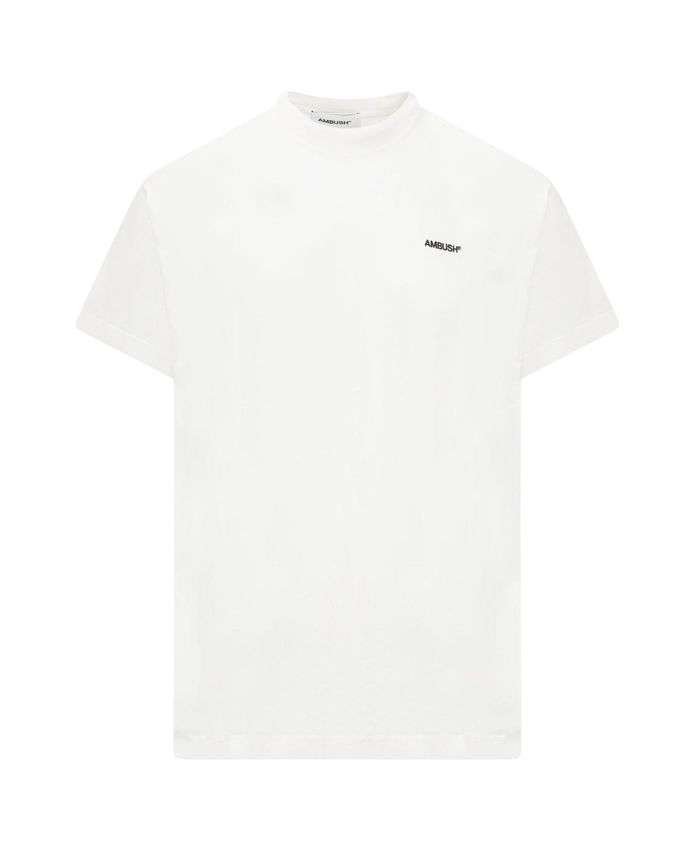 AMBUSH Logo Embroidered Crewneck T-shirt - White シャツ