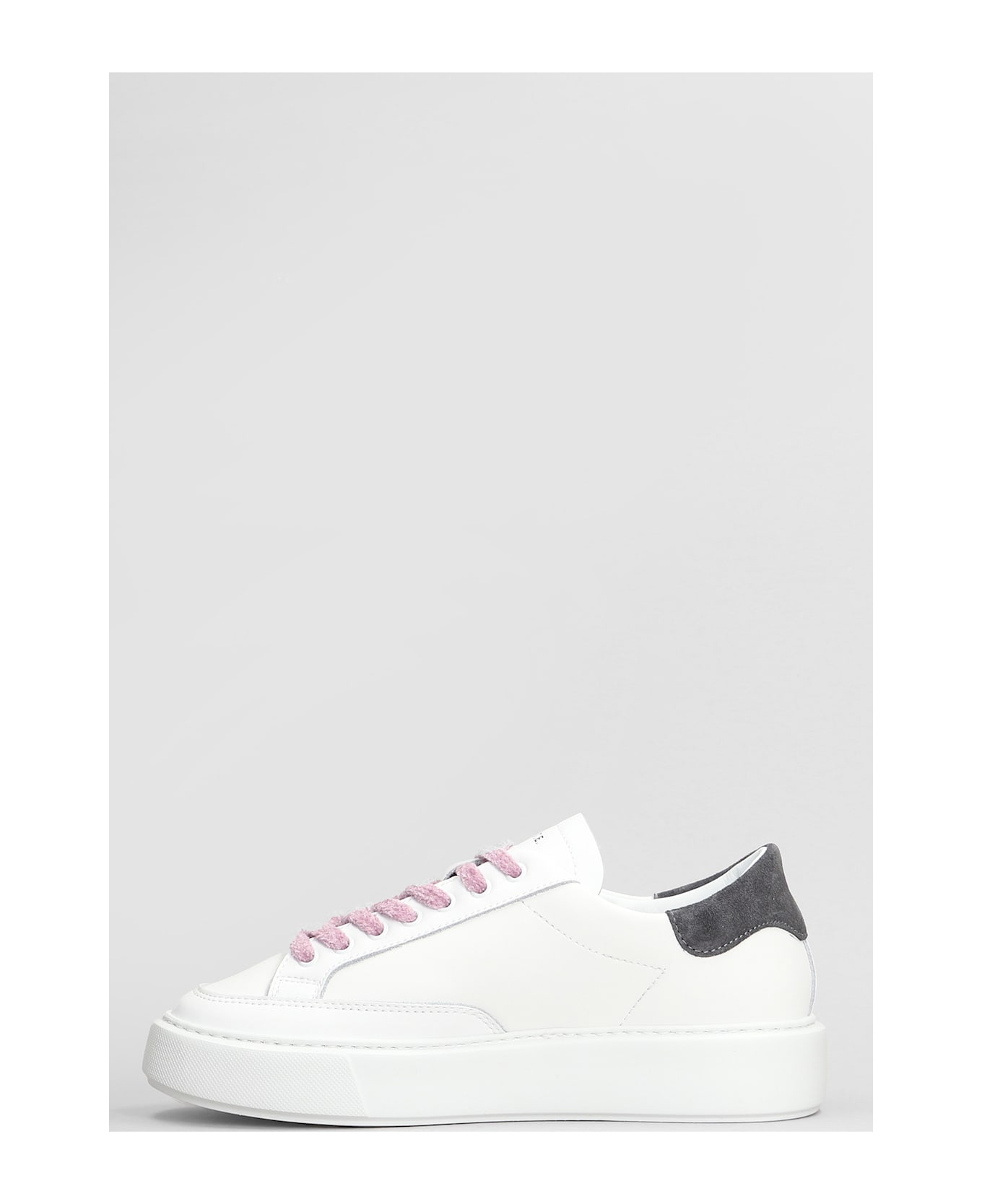 D.A.T.E. Sfera Stripe Sneakers In White Leather - white