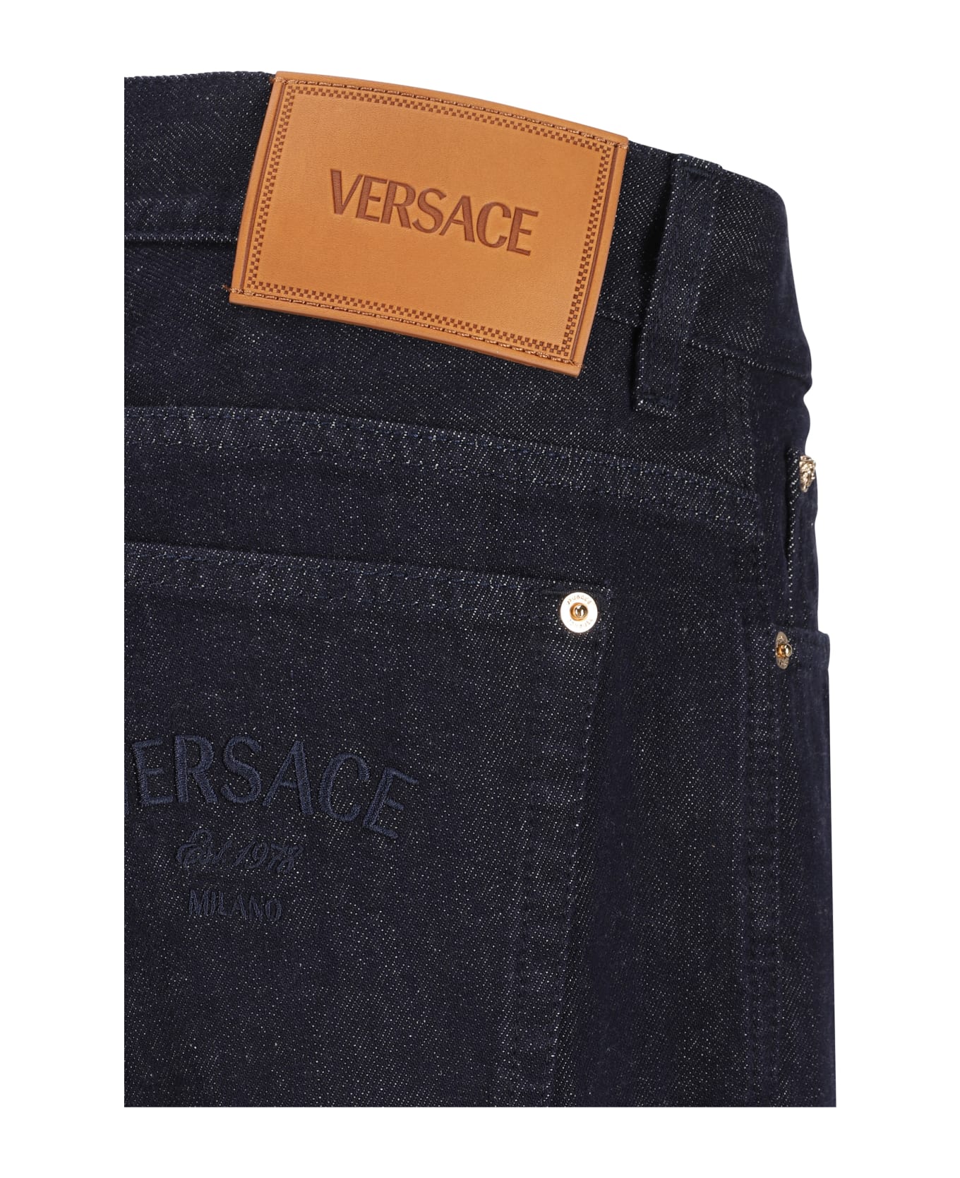 Versace 5-pocket Straight-leg Jeans - Dark Blue