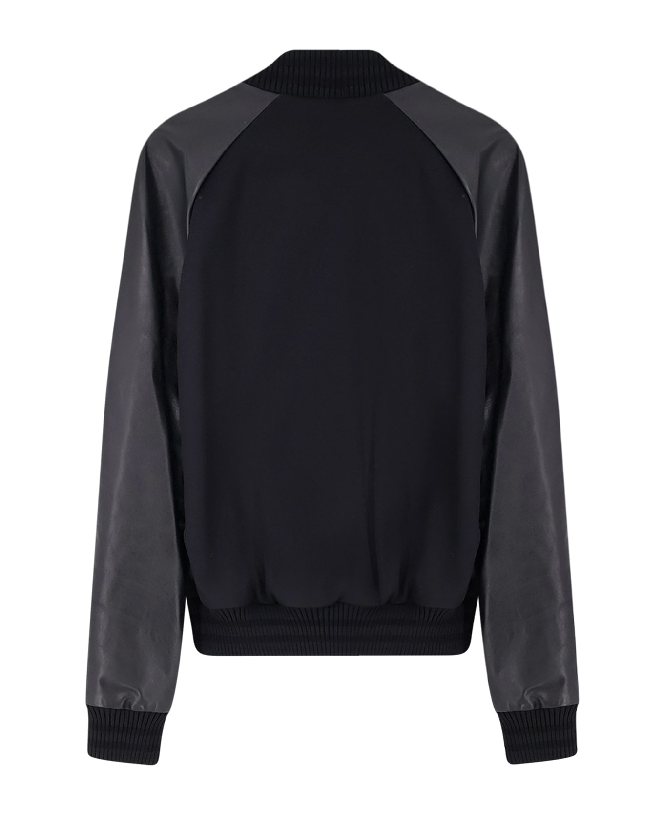 Dsquared2 Wool Jacket With Leather Sleeves - Black