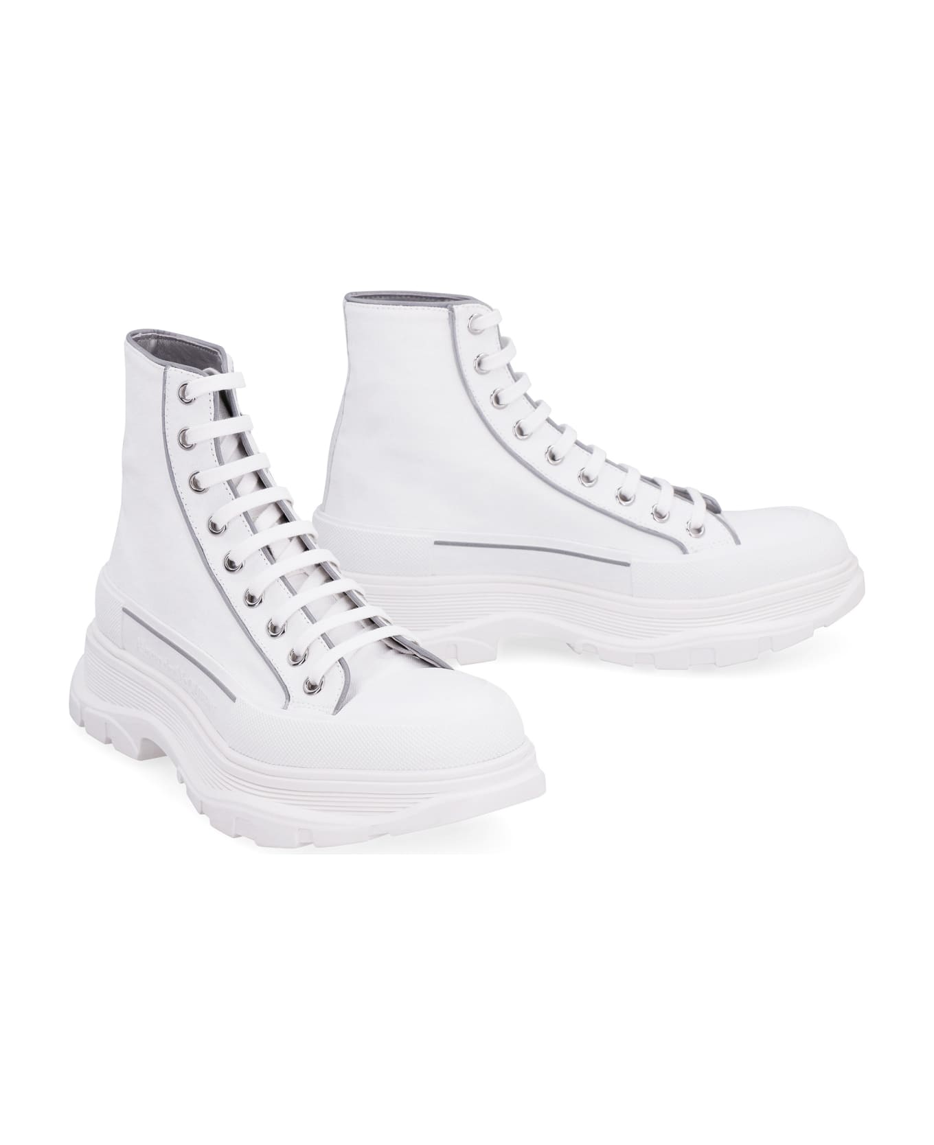 Alexander McQueen Tread Slick Lace-up Ankle Boots - WHITE