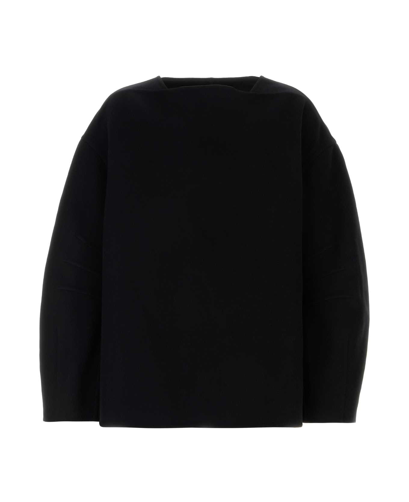 Jil Sander Black Wool Oversize Sweater - Black