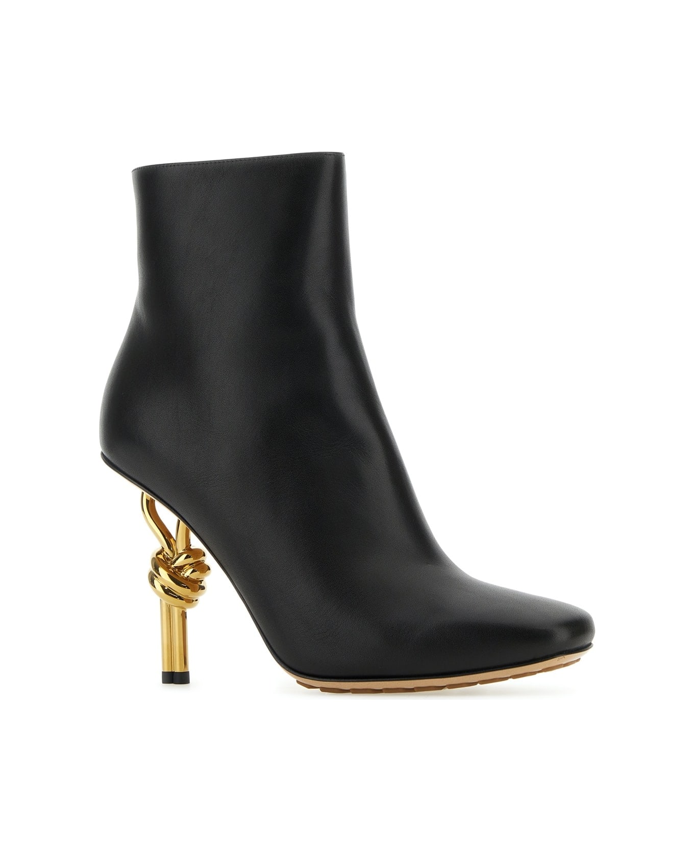 Bottega Veneta Black Leather Knot Ankle Boots - Black