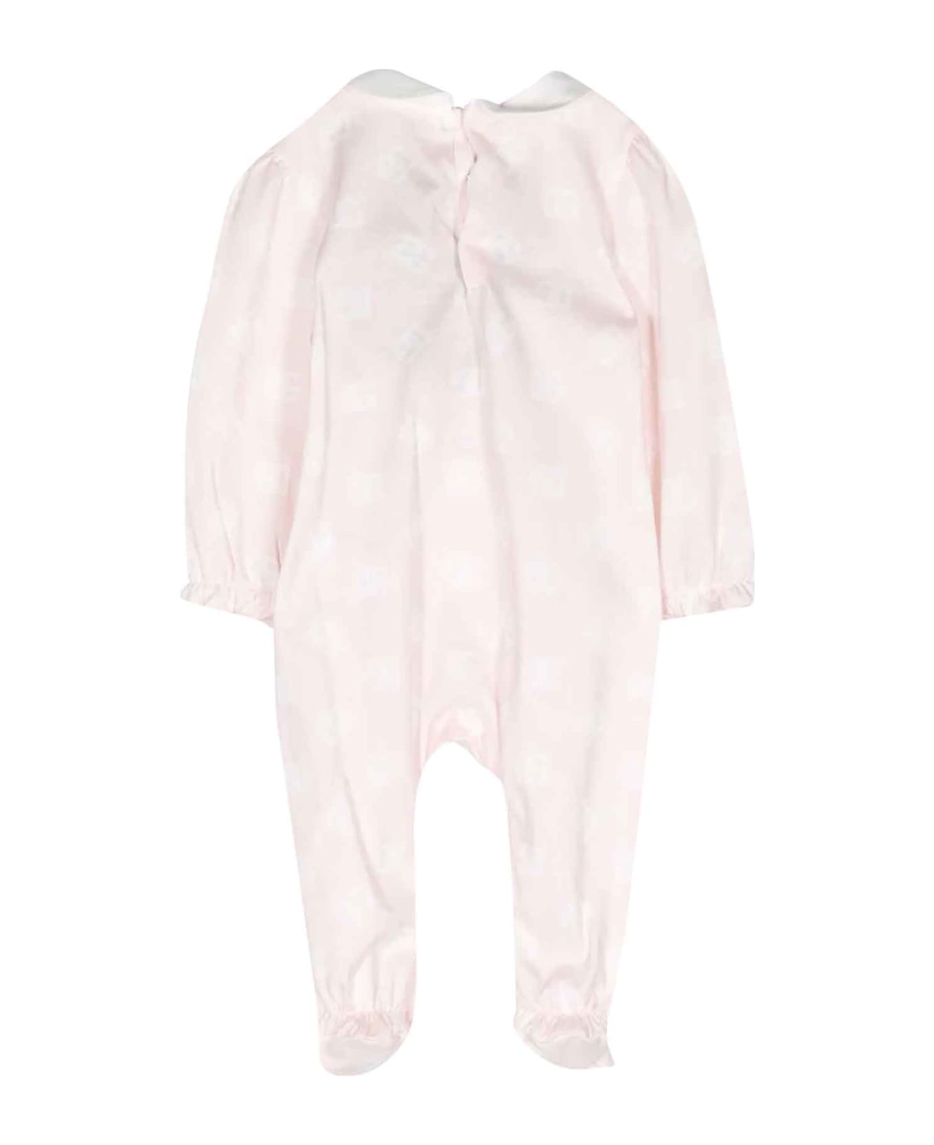 Dolce & Gabbana Pink Romper Baby Girl - Bianco/rosa