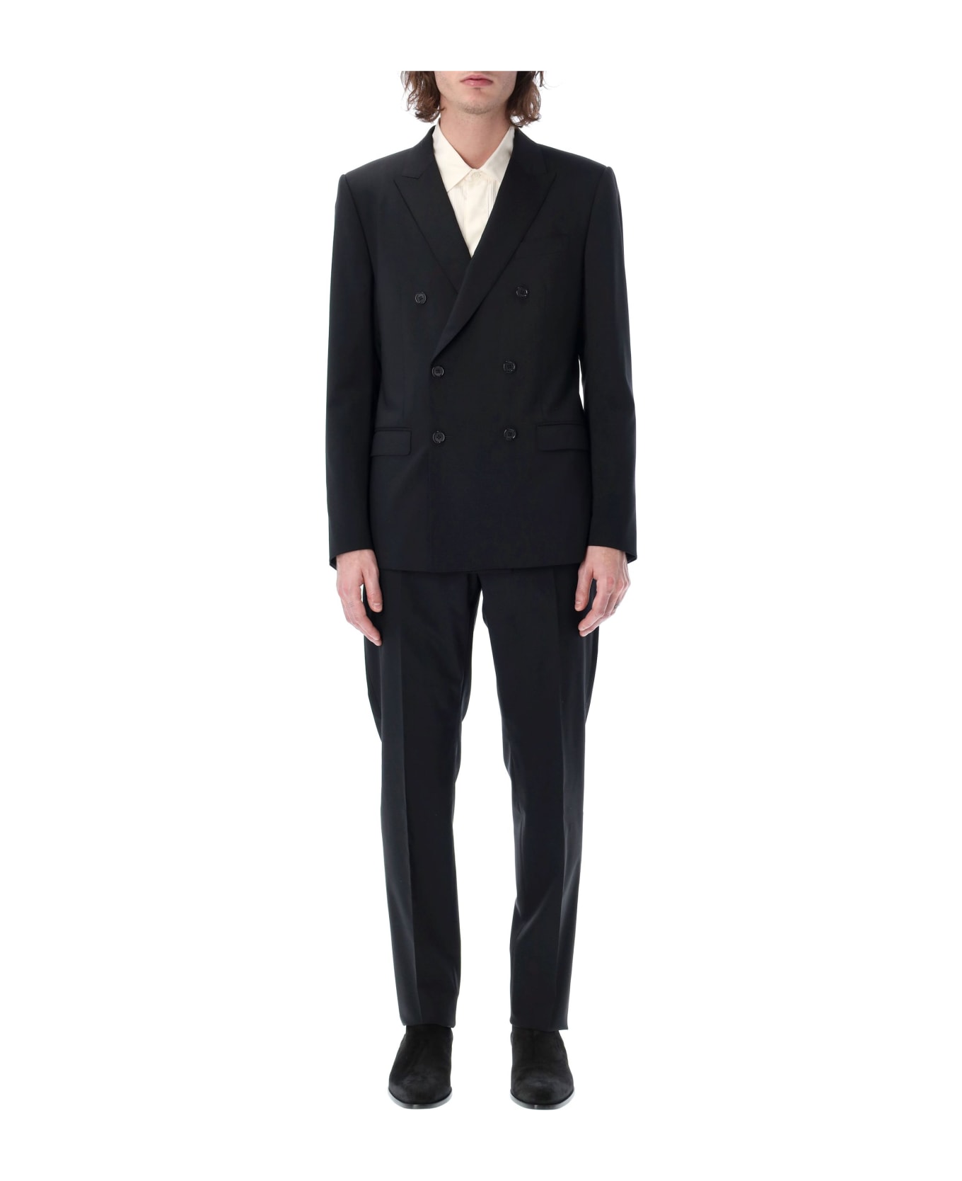 Dolce & Gabbana Double-breasted Wool Martini-fit Suit - BLACK