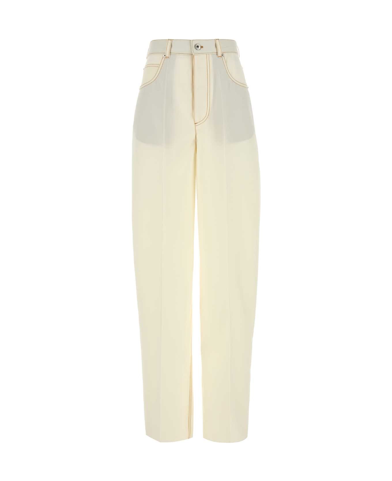Bottega Veneta White Wool Pant - DOVE