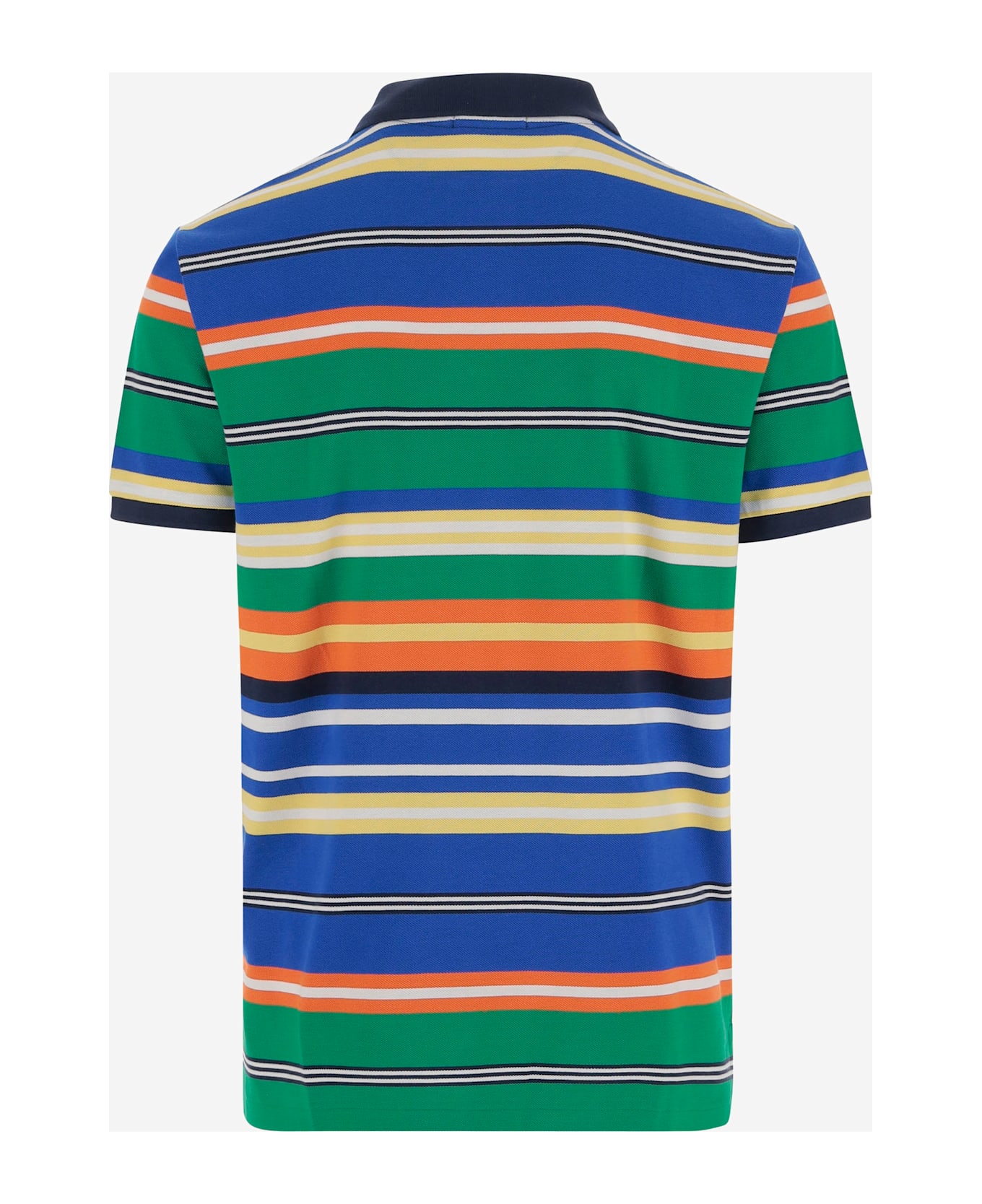 Polo Ralph Lauren Cotton Polo Shirt With Striped Pattern And Logo - MIulti